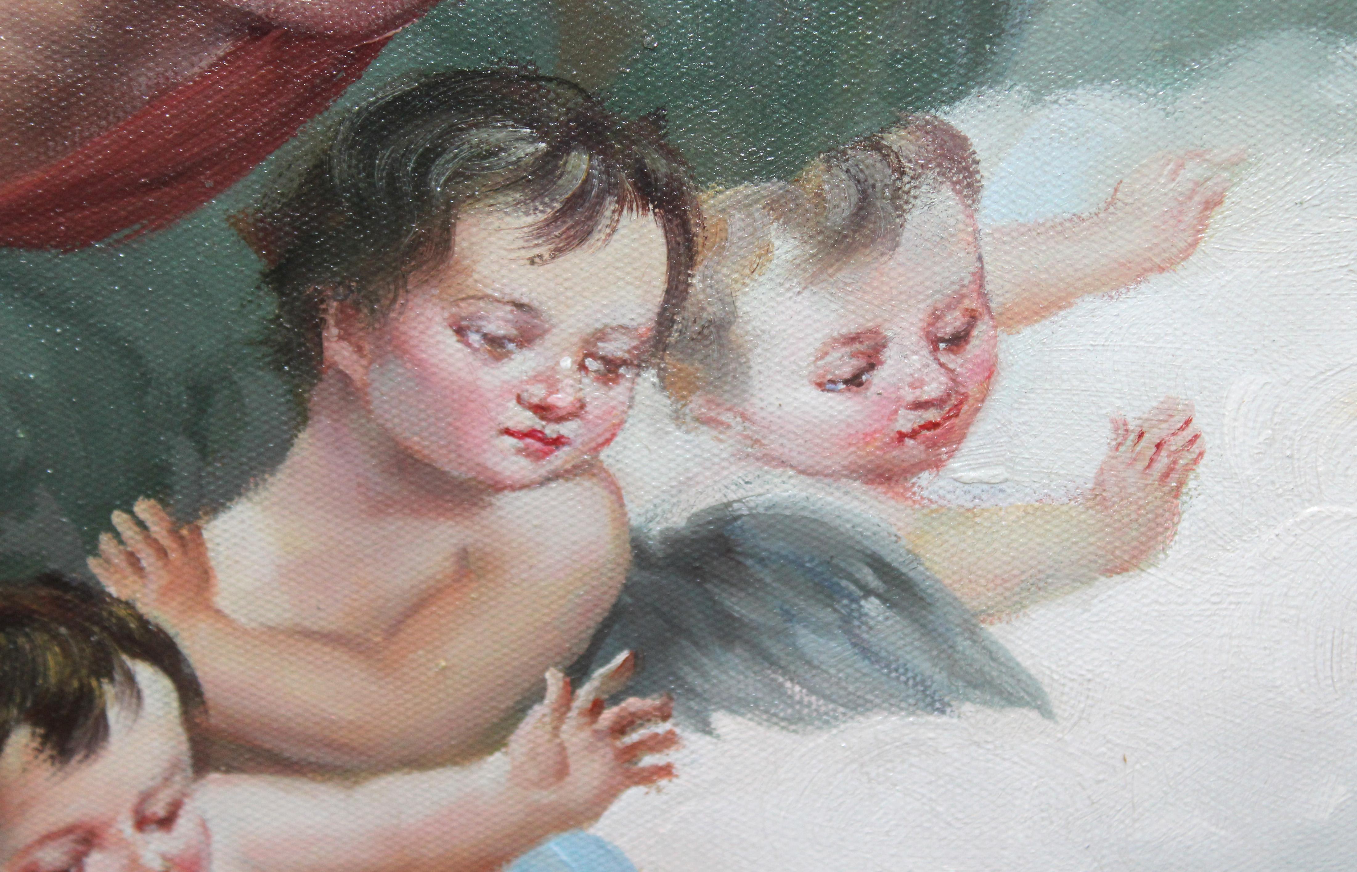 La Anunciación (Según Bartolome Esteban Murillo) - Óleo sobre tela in vendita 6