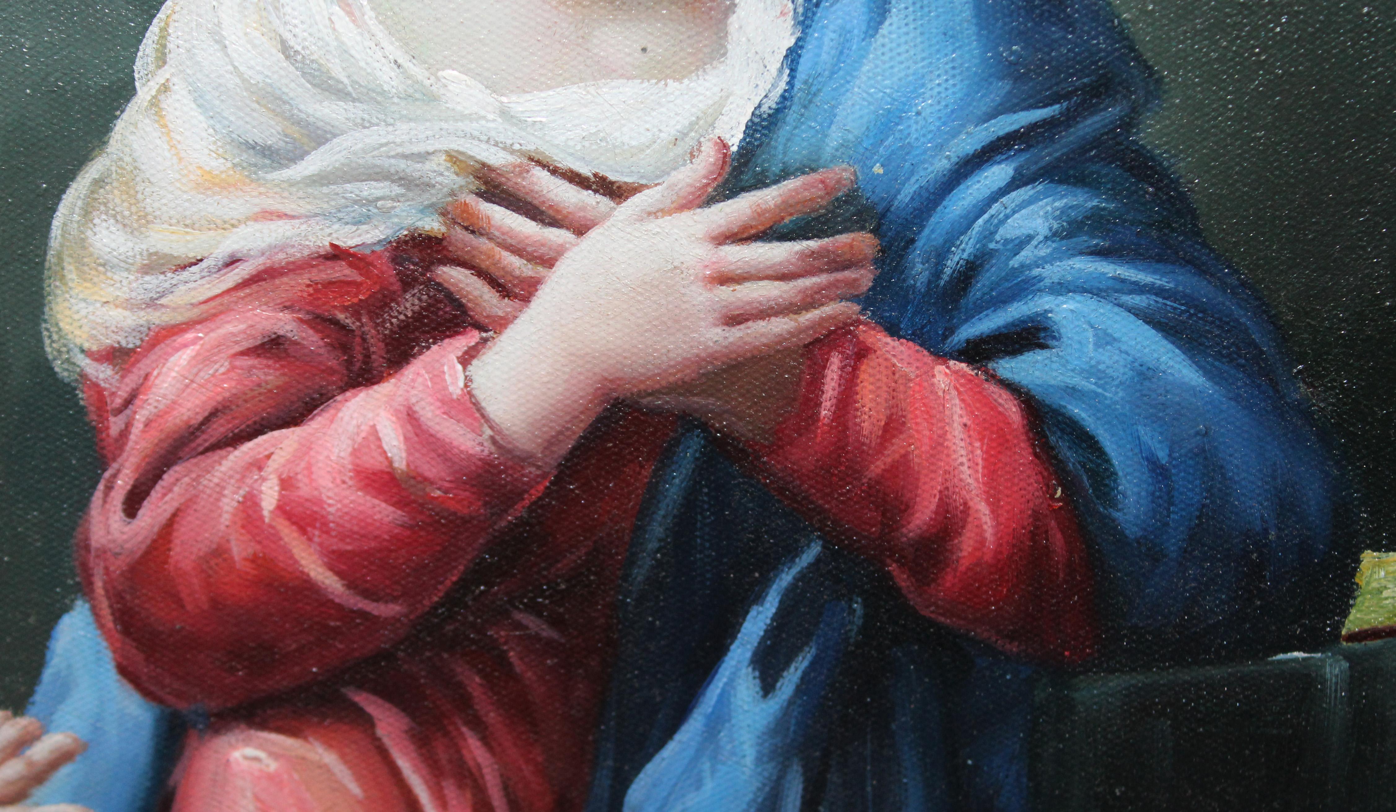 L'opera non è firmata, è di autore anonimo

Si presenta molto ben ammobiliata (l'antico proprietario le è costato 850€ il marco).

Dimensioni dell'opera: 90 x 60 cm.

Medidas del marco: 130 x 100 cm.

Lo stato di tutto l'insieme è buono