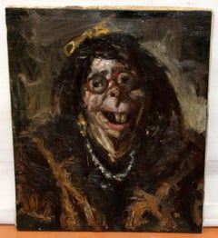 La dama insólita (Al estilo de José Gutiérrez Solana) - Óleo sobre lienzo
