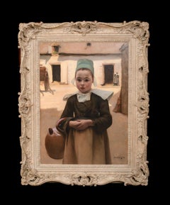 La Petite Laitière Bretonne, dated 1898  by Maurice GRÜN (1869-1947)