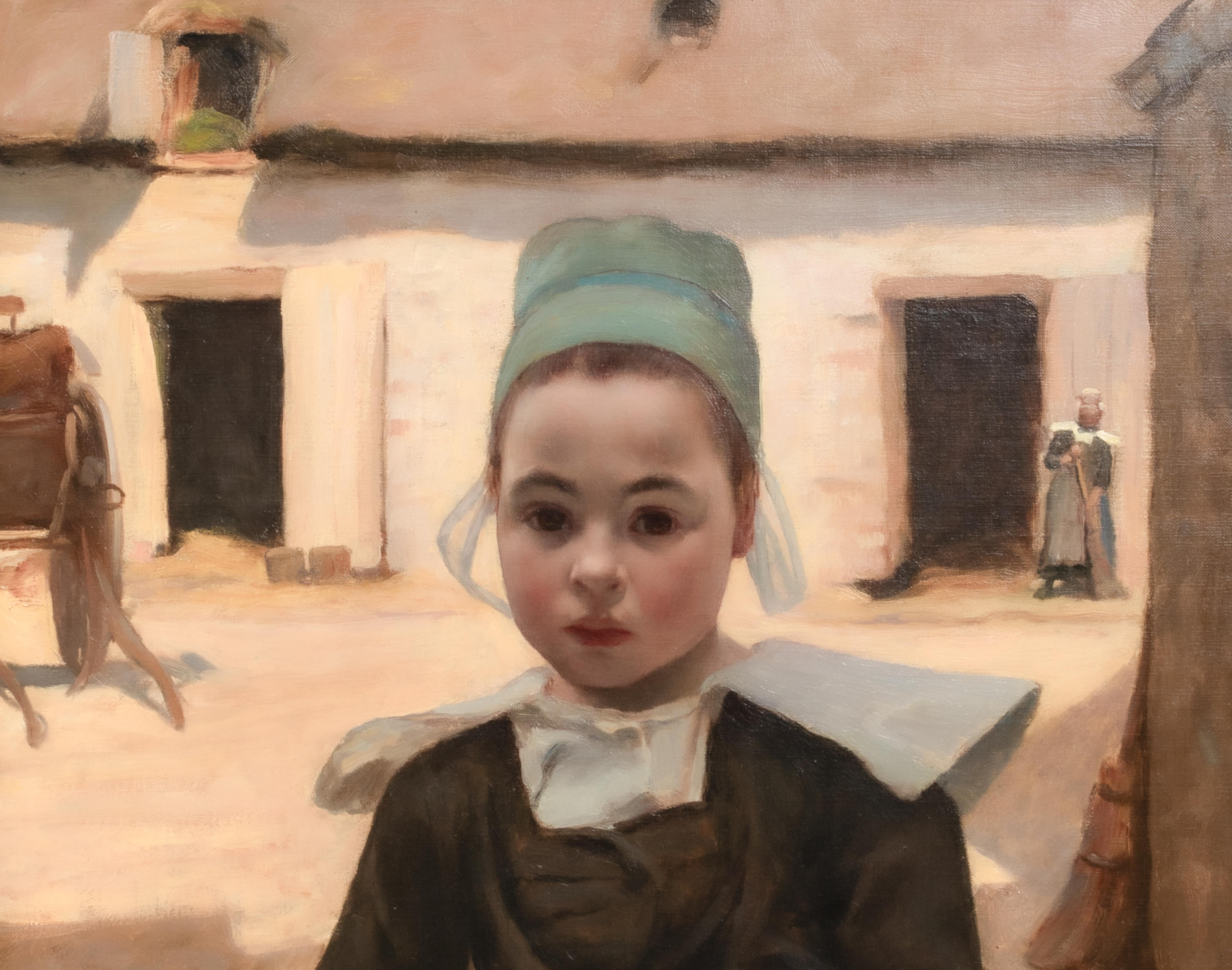 La Petite Laitière Bretonne, datiert 1898  von Maurice GRÜN (1869-1947) im Angebot 1