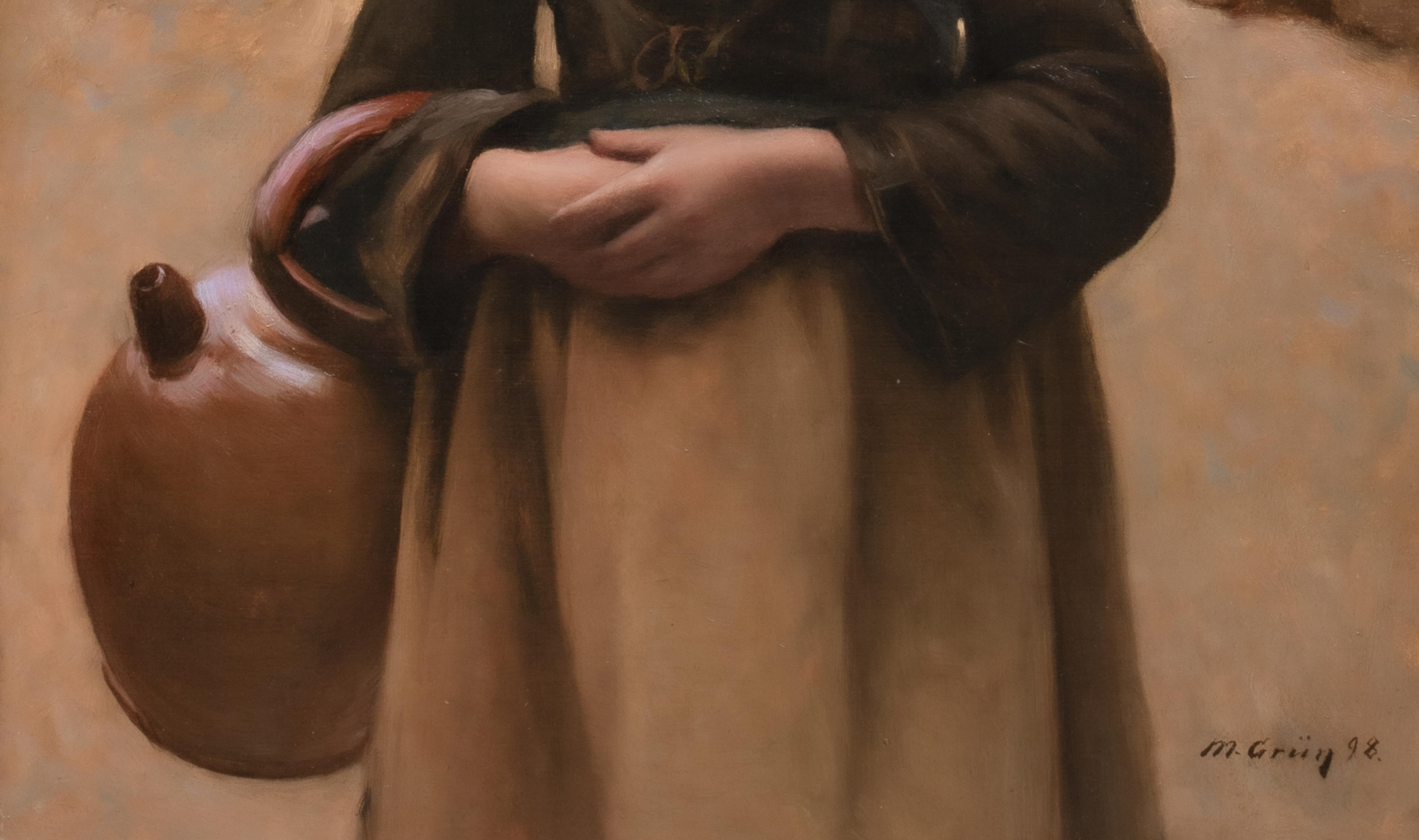 La Petite Laitière Bretonne, datiert 1898  von Maurice GRÜN (1869-1947) im Angebot 5