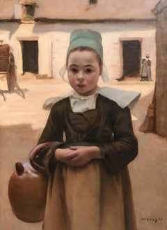 La Petite Laitière Bretonne, datiert 1898  von Maurice GRÜN (1869-1947)