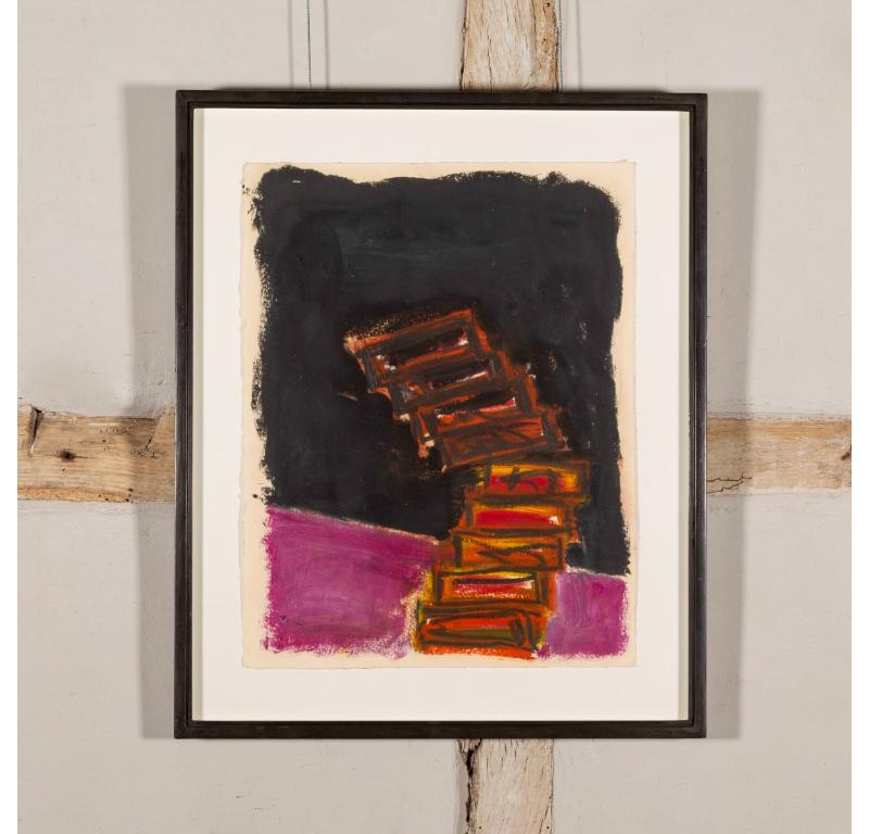 Ladder Series I, Oil Stick on Paper Painting by Basil Beattie, 2017 - Black Abstract Painting by Unknown