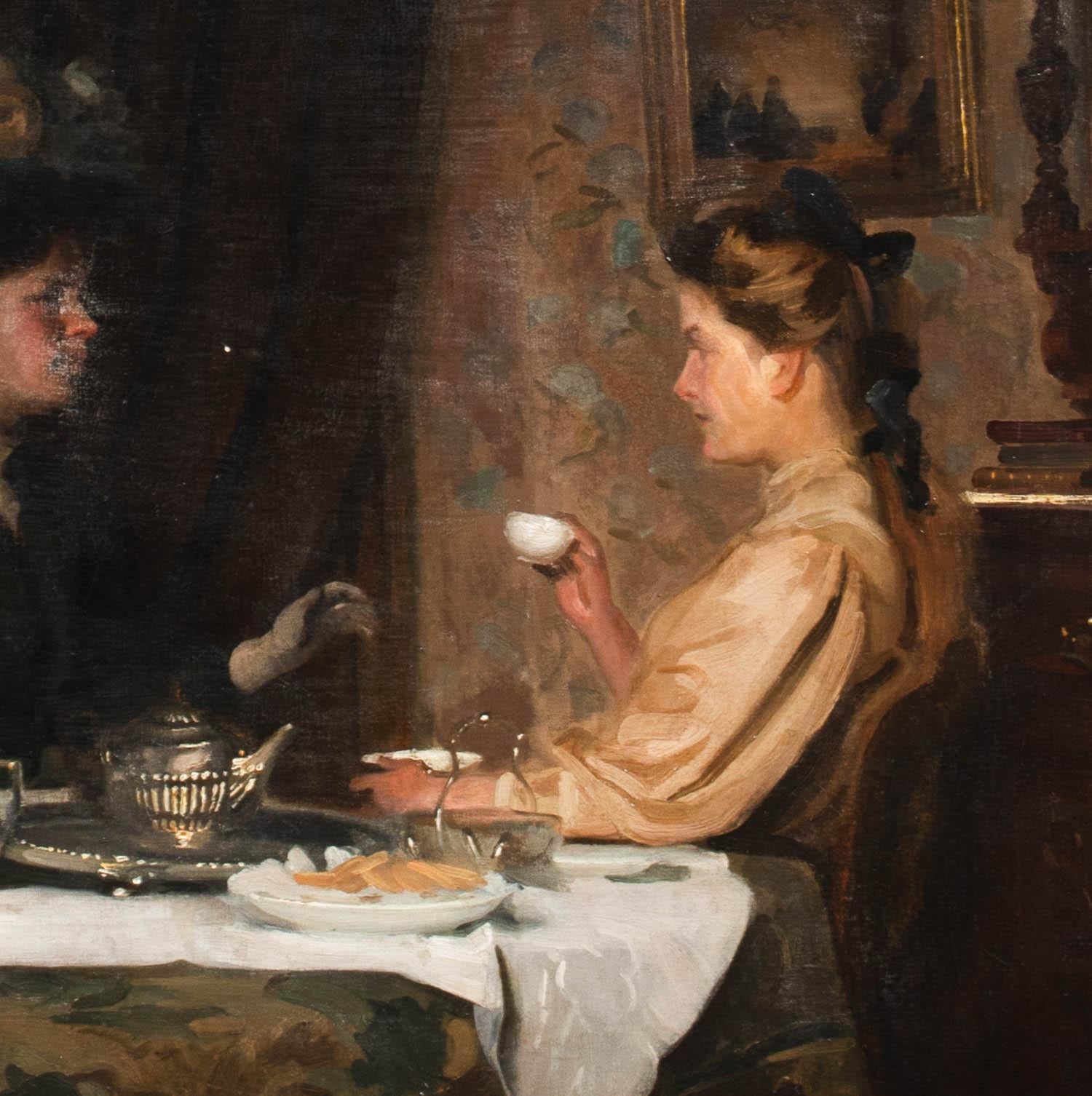 Ladies At Tea, circa 1910  by WILLIAM CHARLES PENN (BRITISH 1877-1968) For Sale 4
