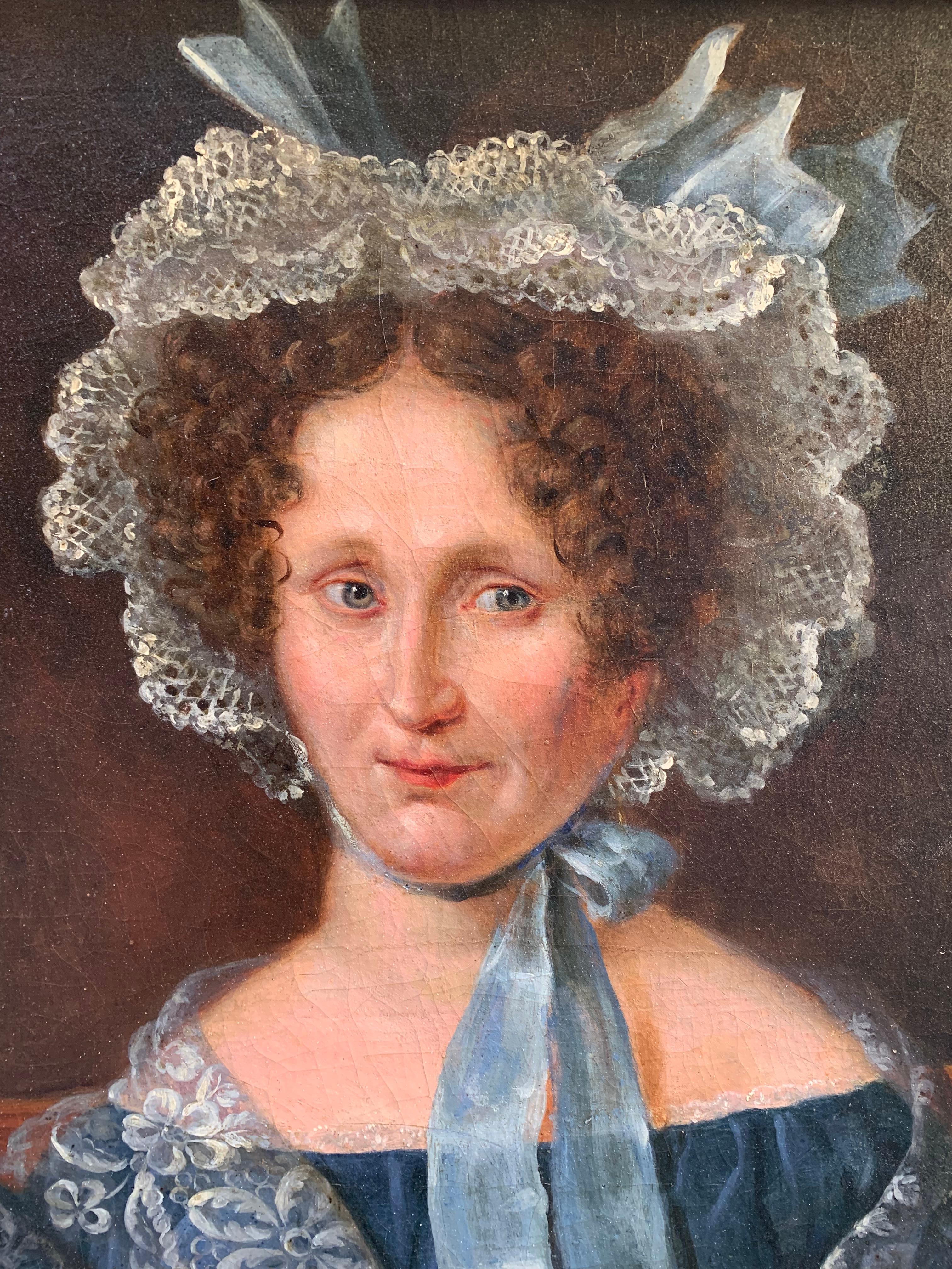 Lady, 1830 Era, Portrait With Micromosaic Bracelet.  For Sale 5