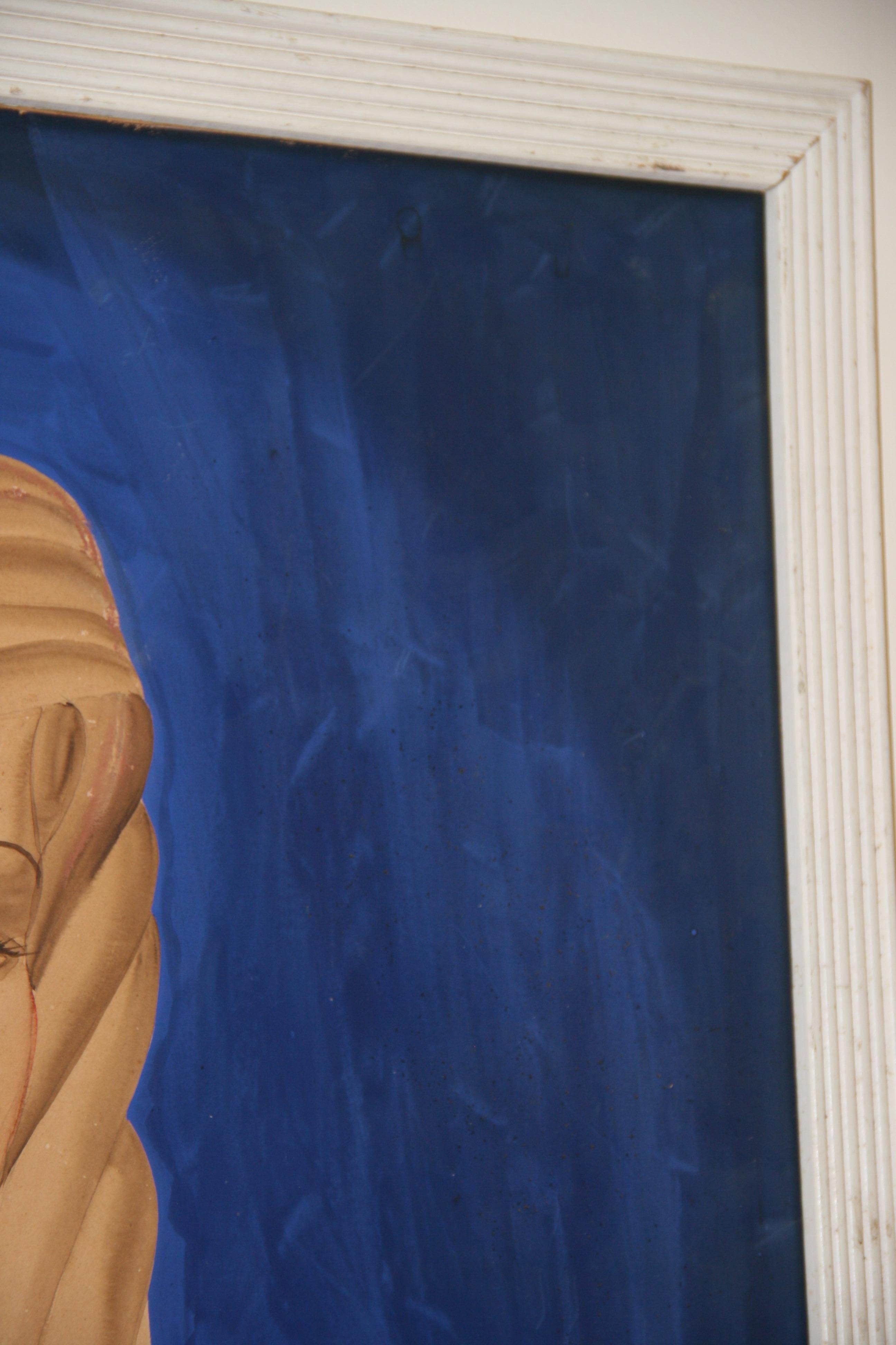 Lady In Blue, weibliches Art déco-Gemälde im Angebot 2