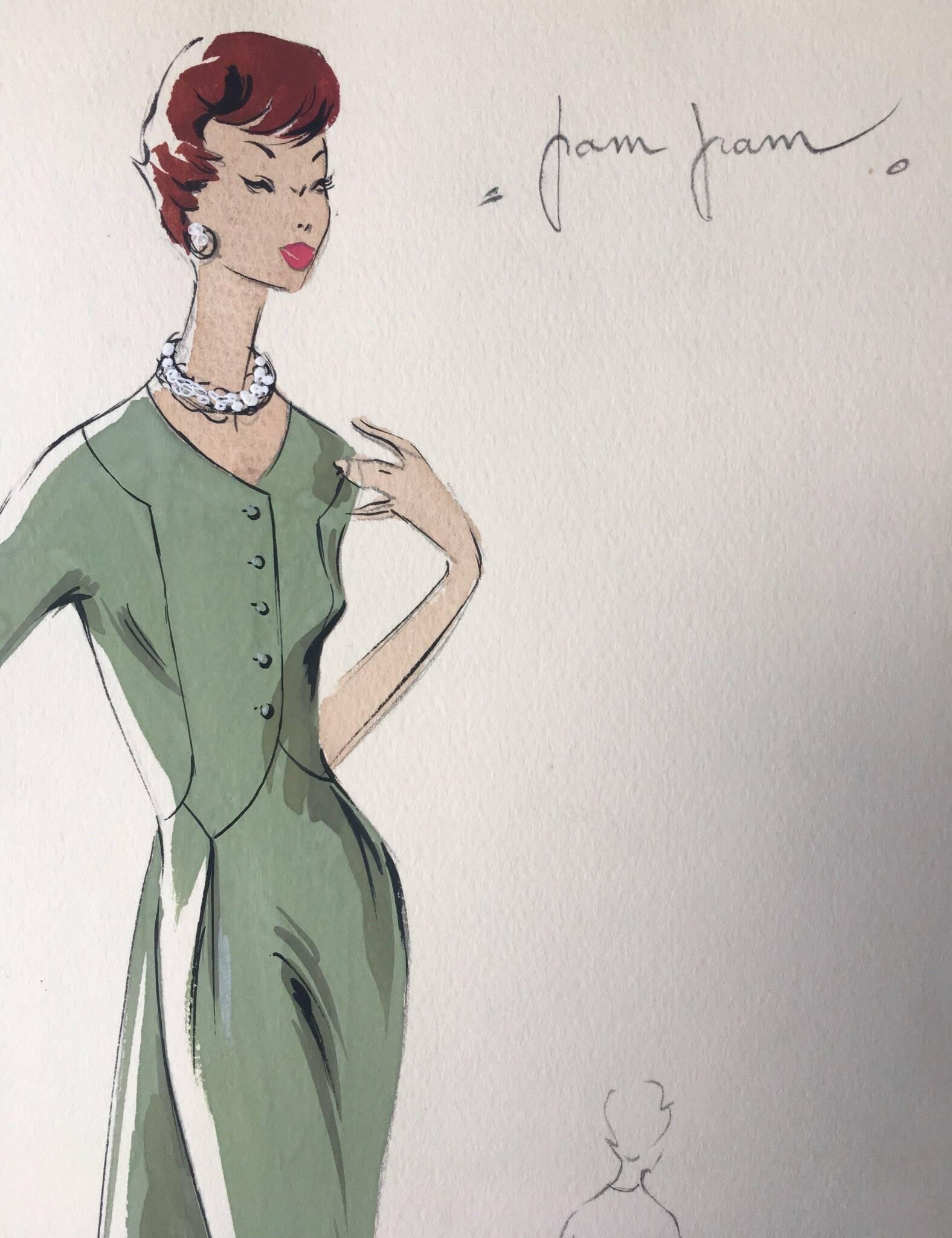 1950s fashion sketches