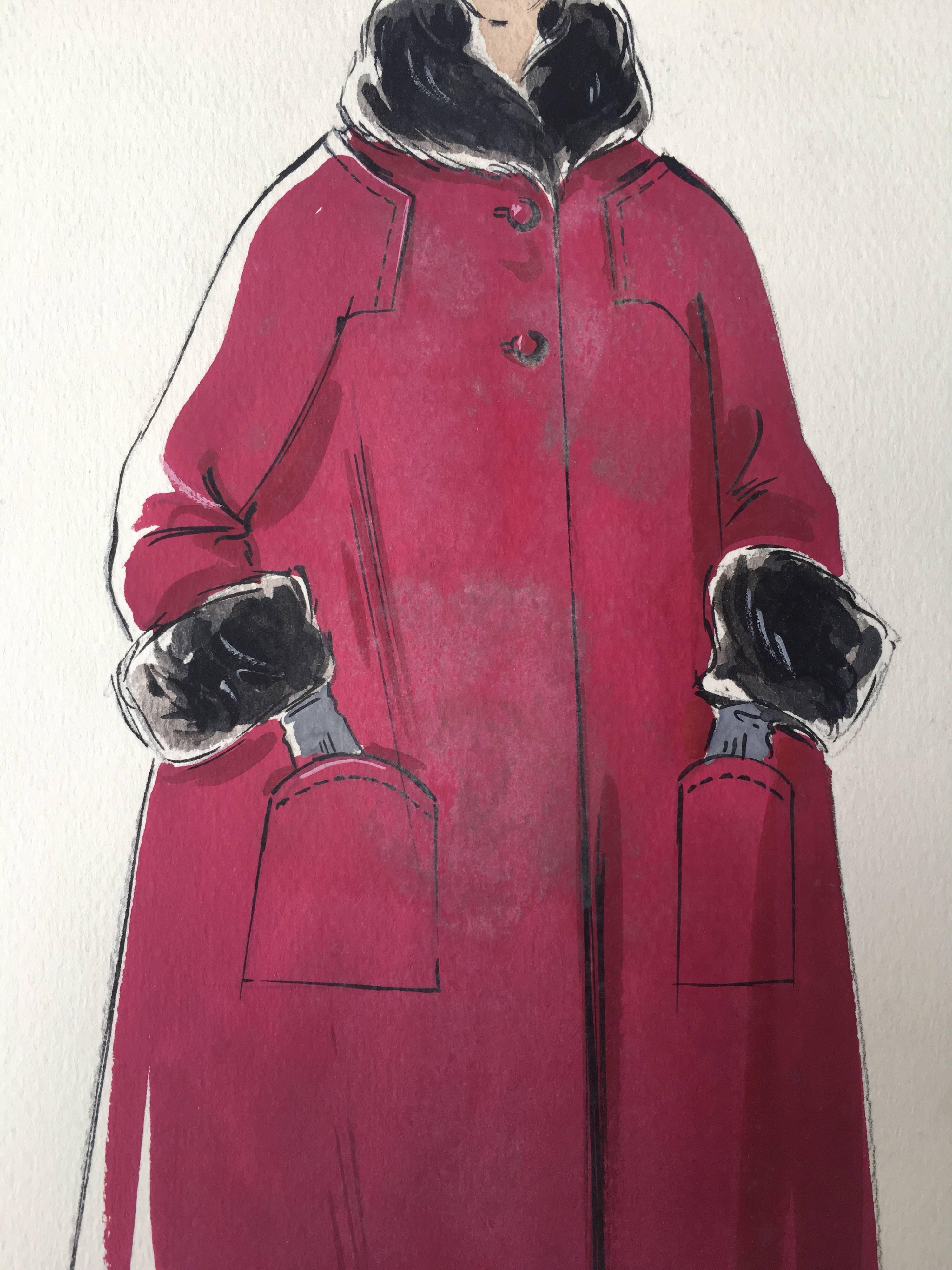 lady in red coat