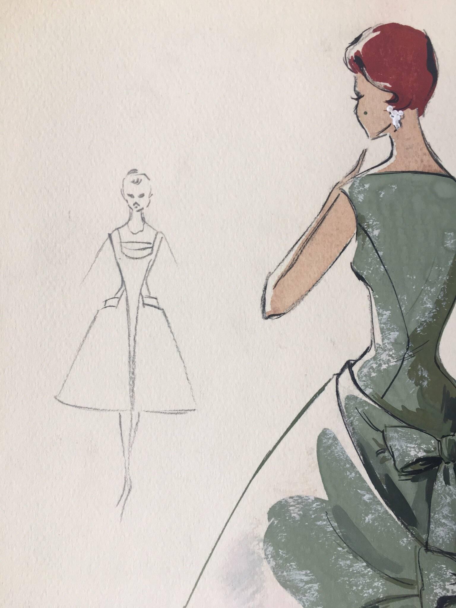 1950s fashion illustration