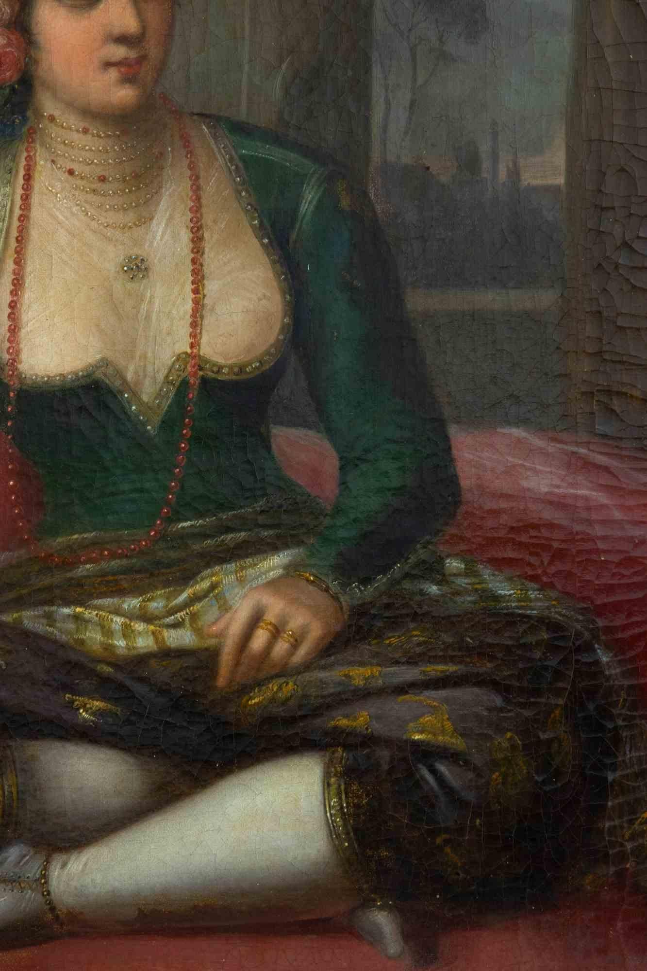 Lady in the Harem - Oil on Canvas - 19th Century - Painting by Unknown