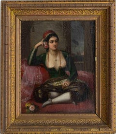 Antique Lady in the Harem - Oil on Canvas - 19th Century