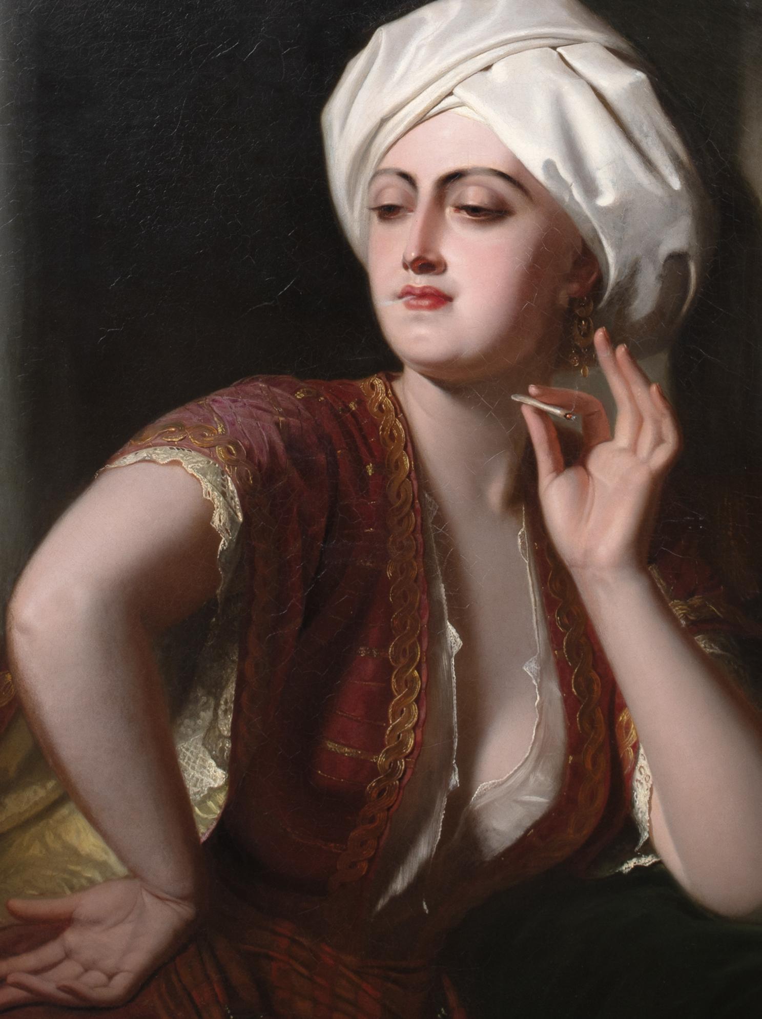Lady Wearing a Turban Smoking, 19th Century by PHILIP VILLAMIL OF JAMAICA For Sale 1