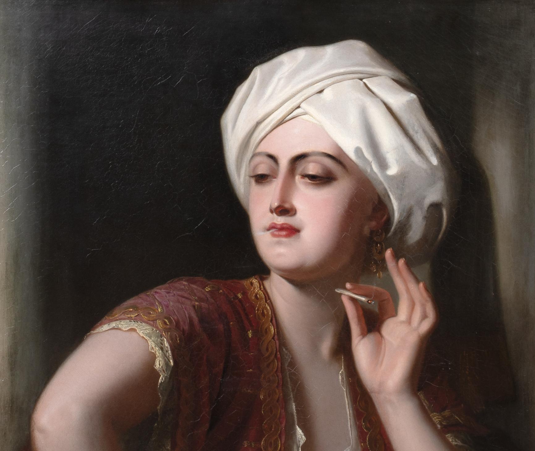 Lady Wearing a Turban Smoking, 19th Century by PHILIP VILLAMIL OF JAMAICA For Sale 3