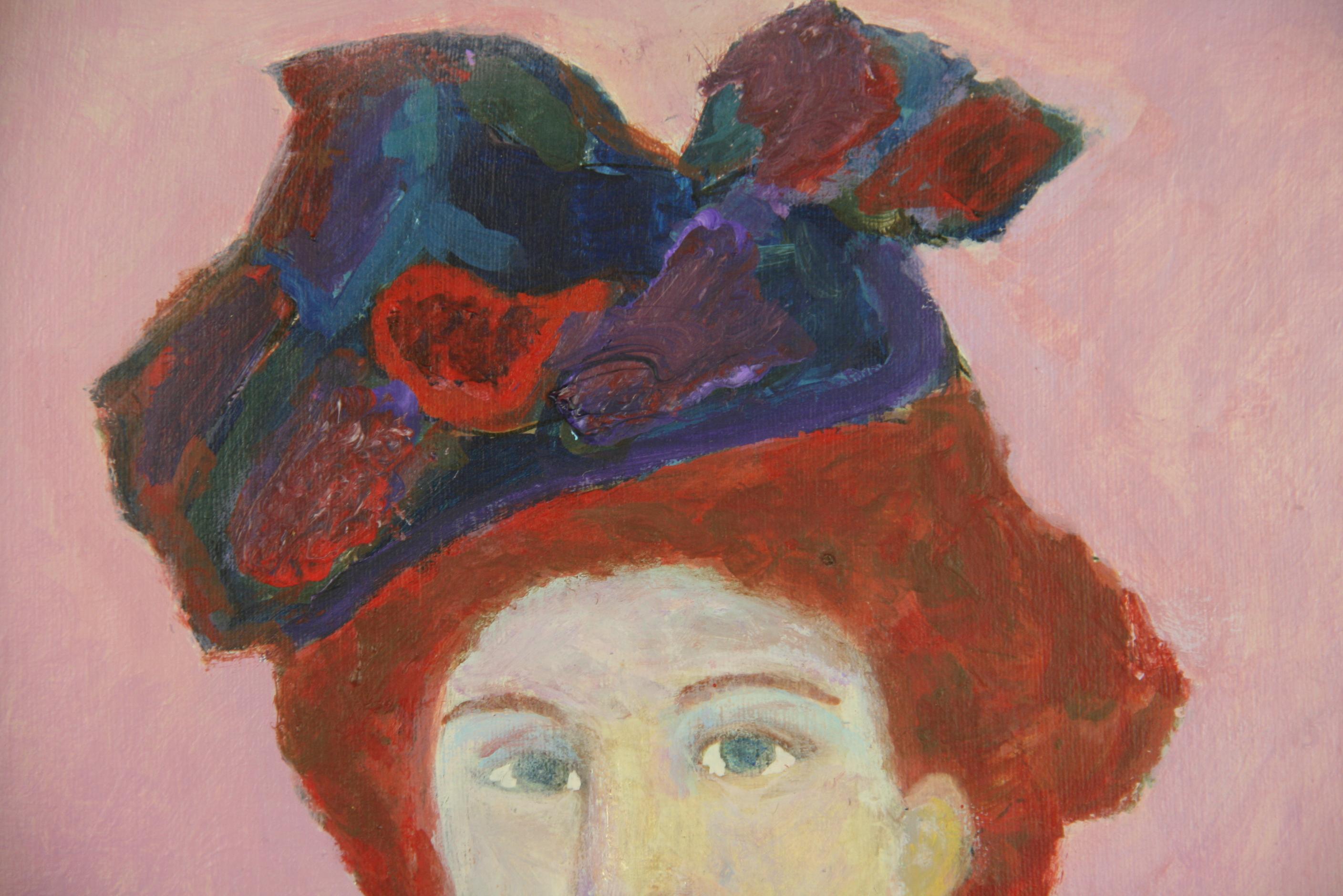 Impressionist Lady With Colorful Hat Figurative  2