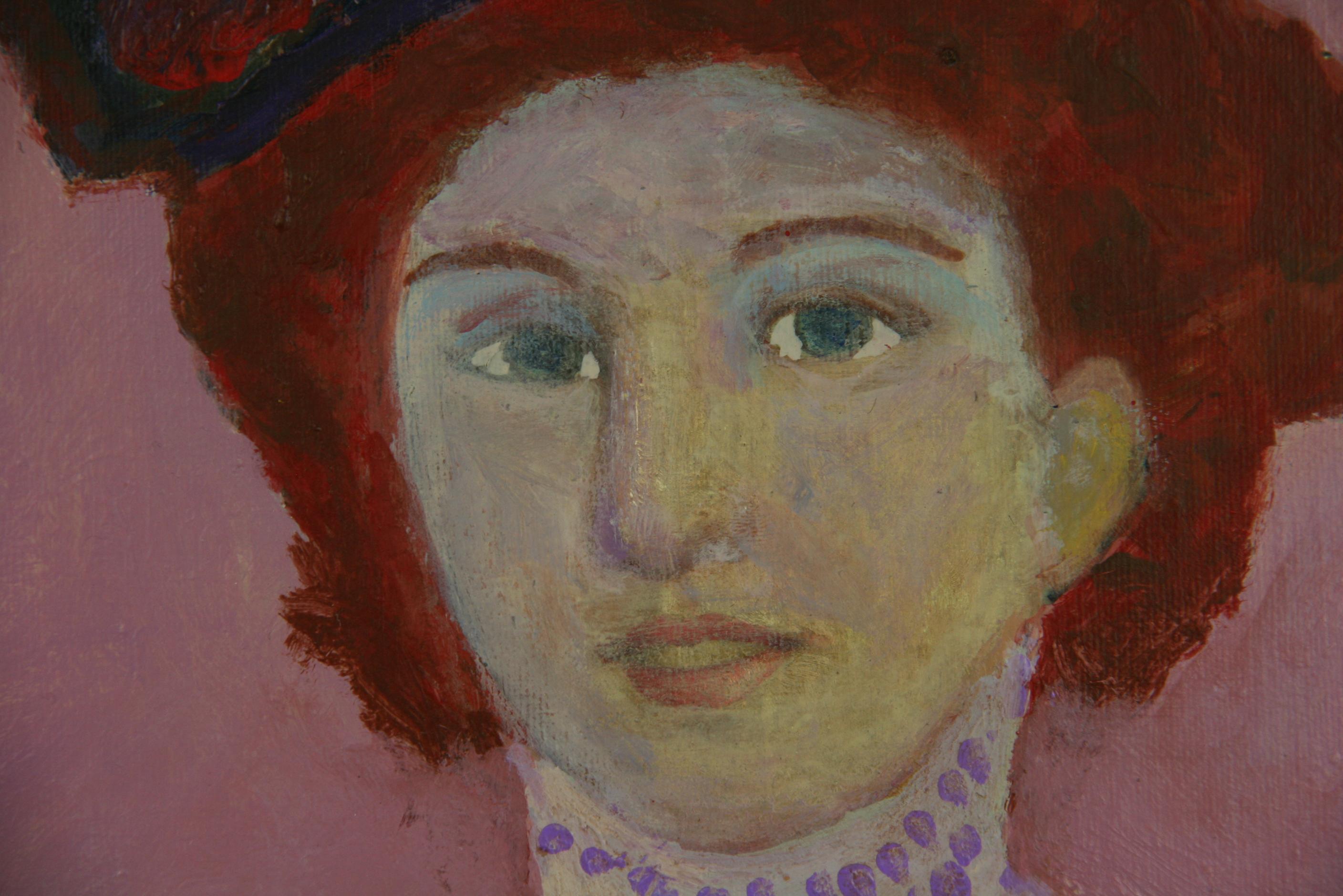 Impressionist Lady With Colorful Hat Figurative  3
