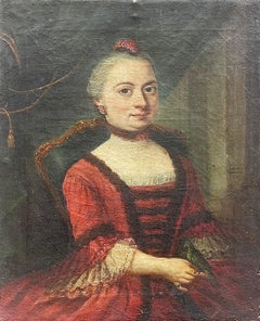 Dama con loro y piel Tour de Cou. Óleo sobre lienzo, 27 × 32 cm. Francia, 1756