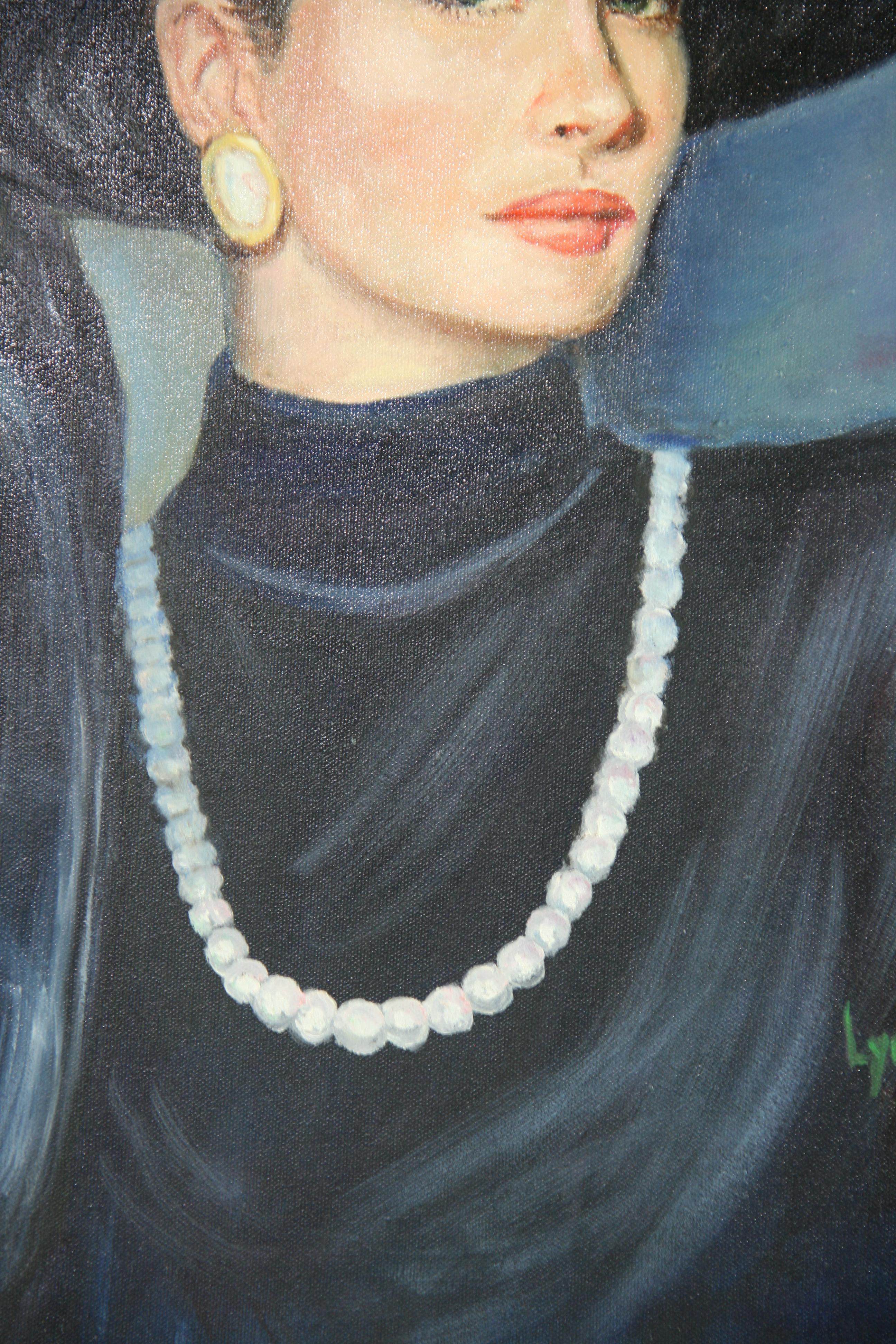 Lady mit Perlenkette im Angebot 1