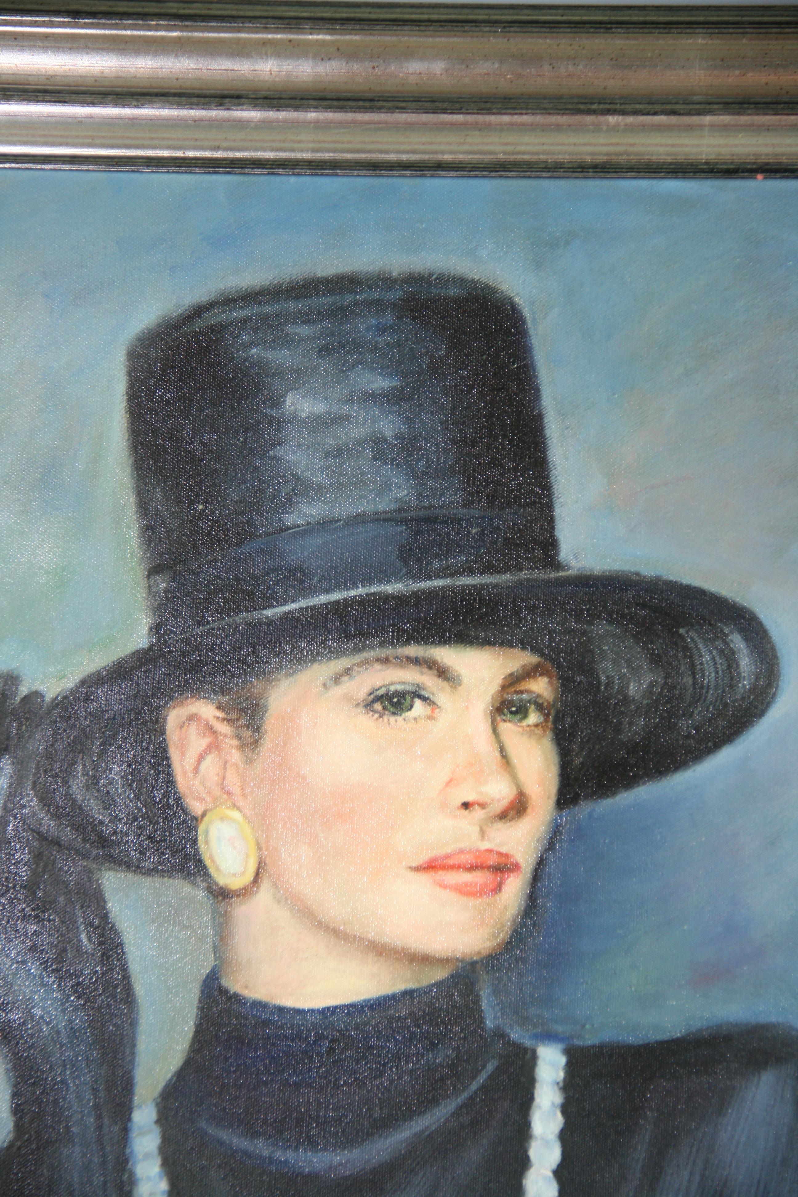 Lady mit Perlenkette im Angebot 2