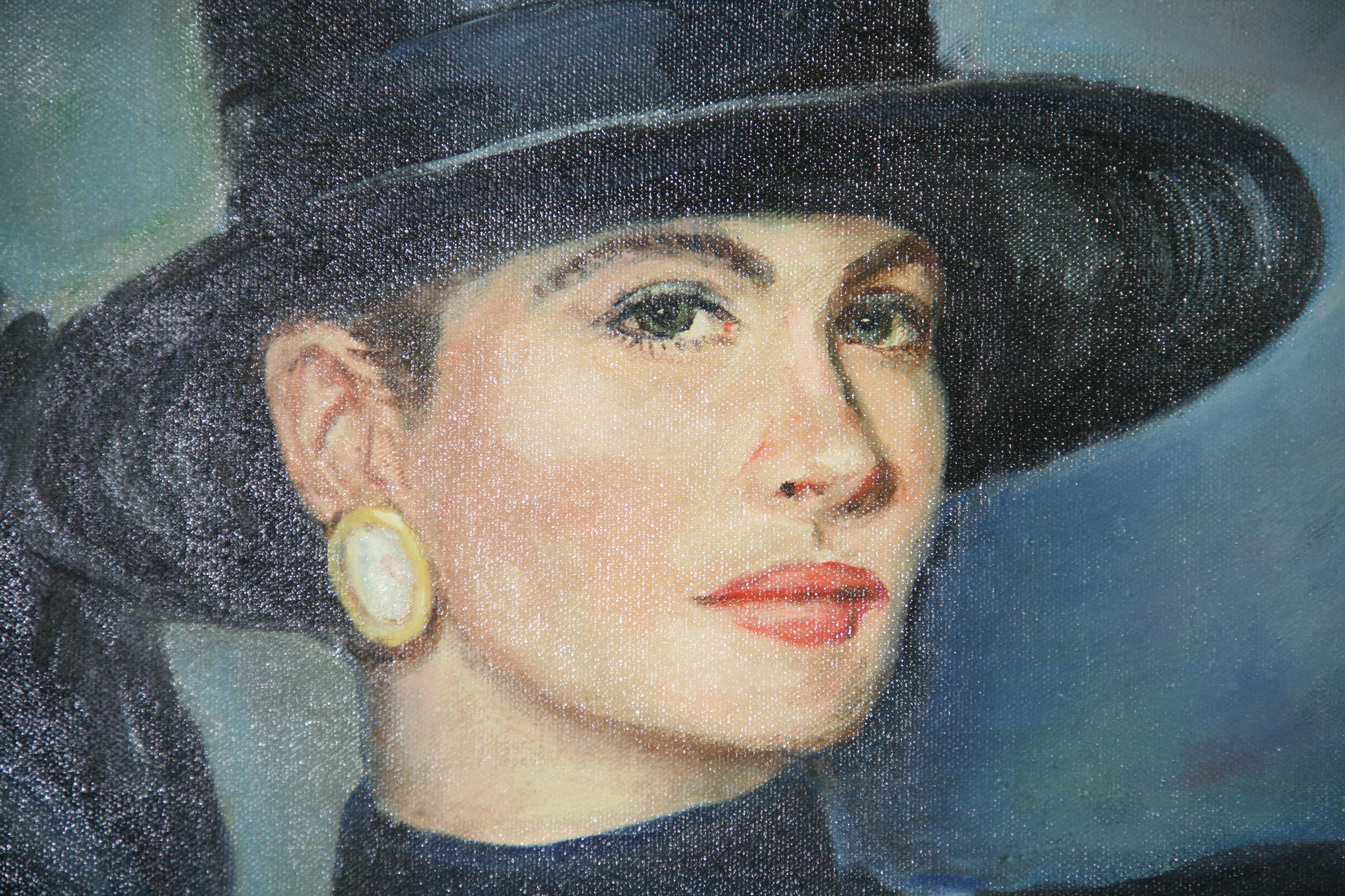 Lady mit Perlenkette im Angebot 3
