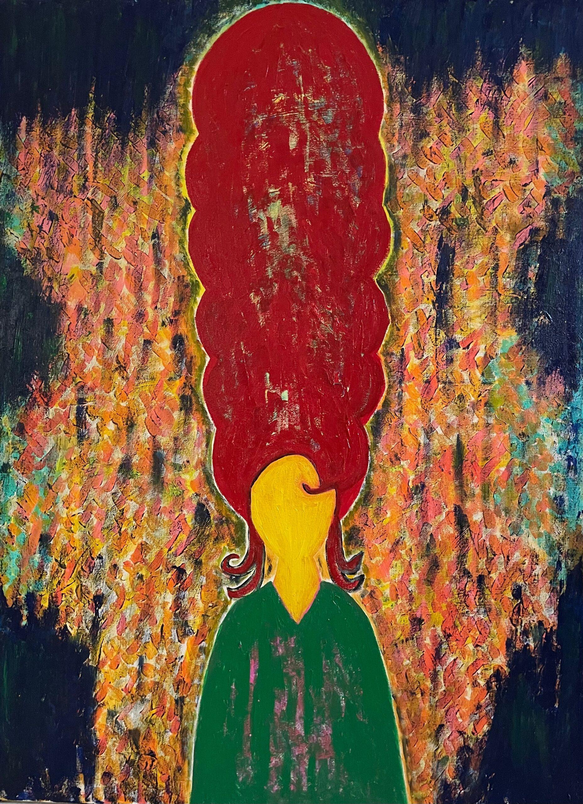 Dame mit Perücke – Painting von Unknown