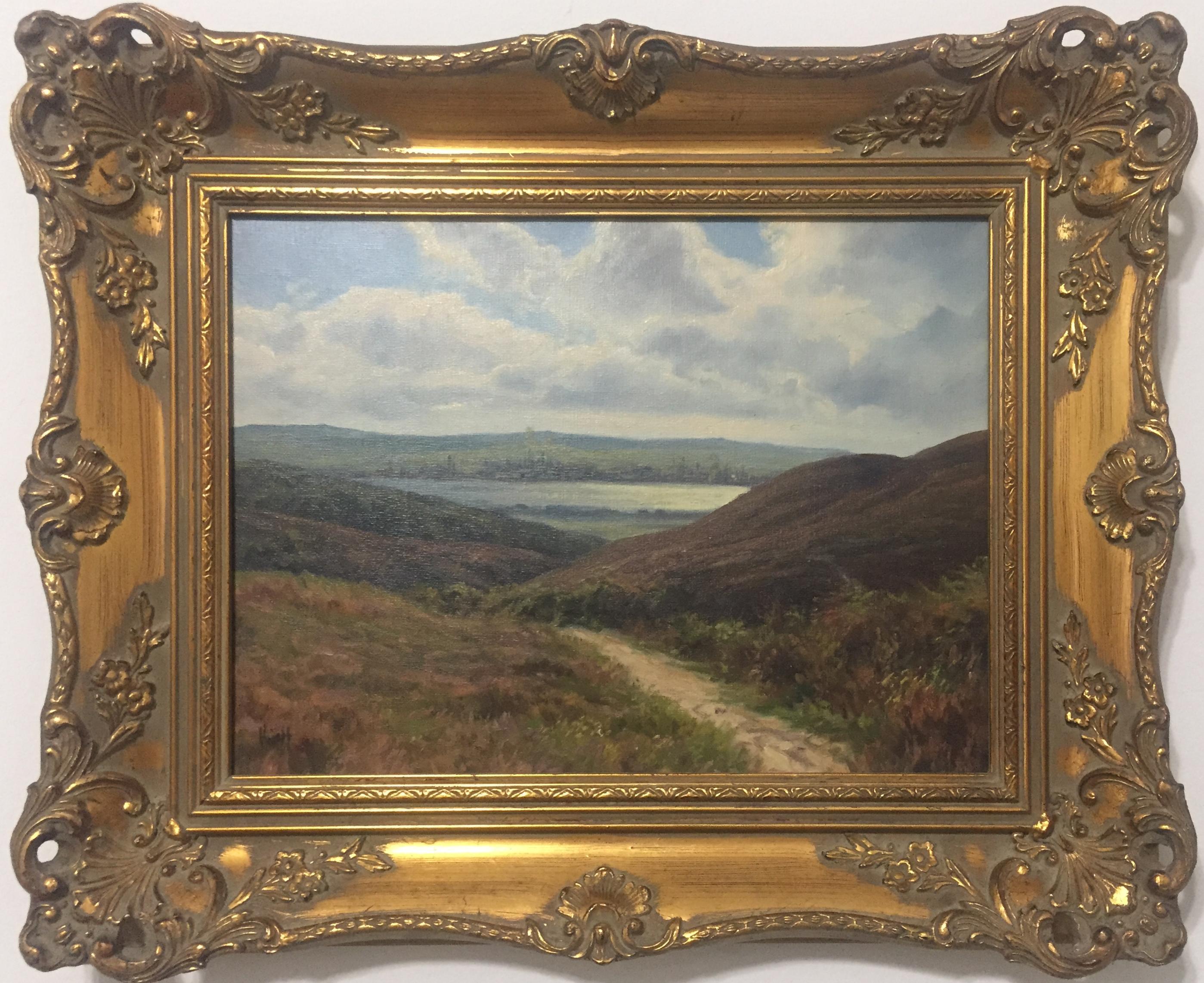 Unknown Landscape Painting – Lake and Moorland