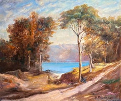 Lake and mountain landscape (1991) - Öl auf Leinwand 44x52 cm