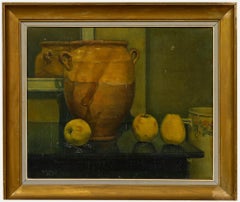 Lalubin - French School 1967 Oil, Apples and Confit Pot