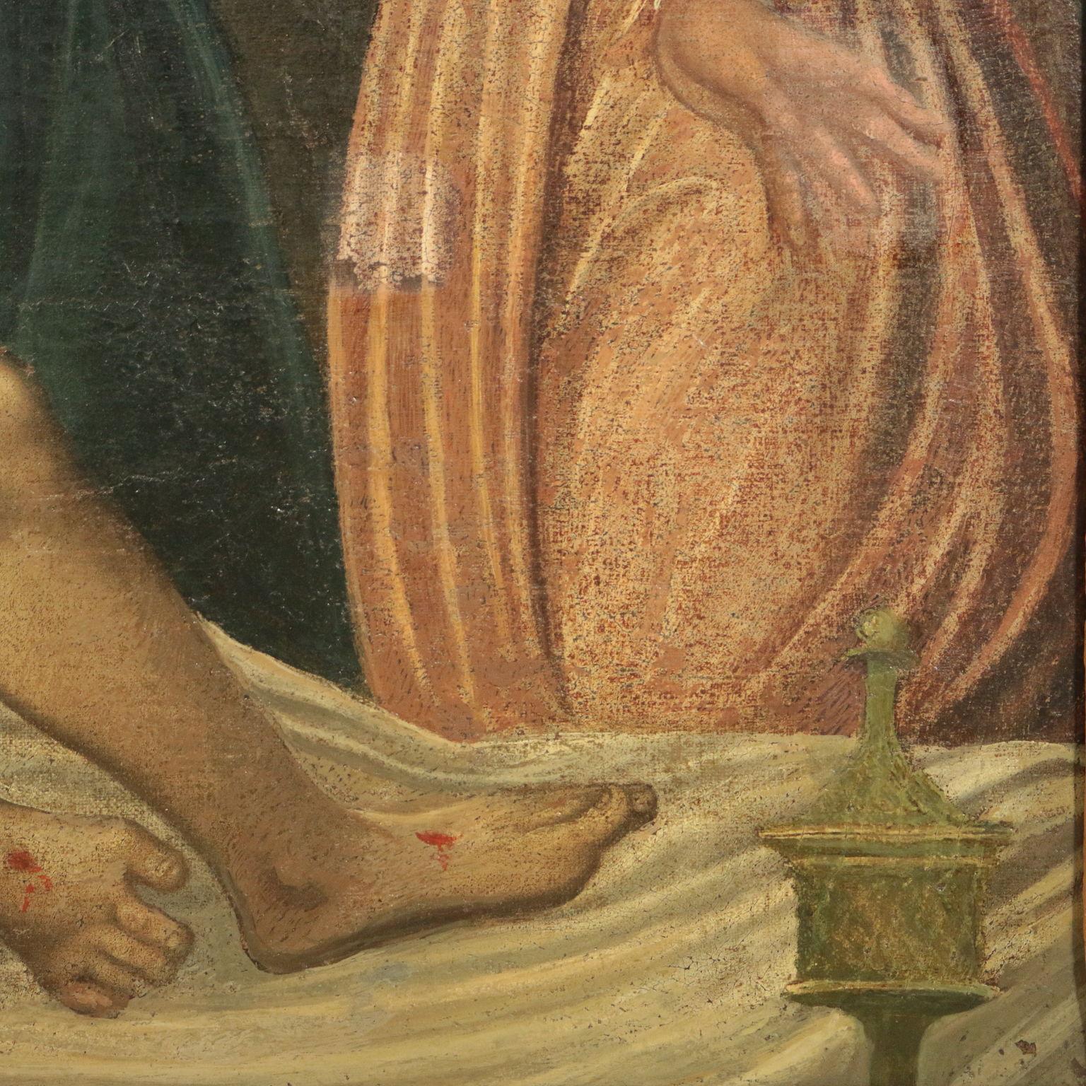 Lament Over The Dead Christ Oil On Canvas North Italy School 1600 1