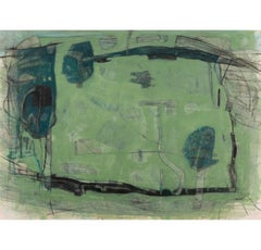 Landscape at Clermont, Oil on Paper Painting by Philip Jones, 1998