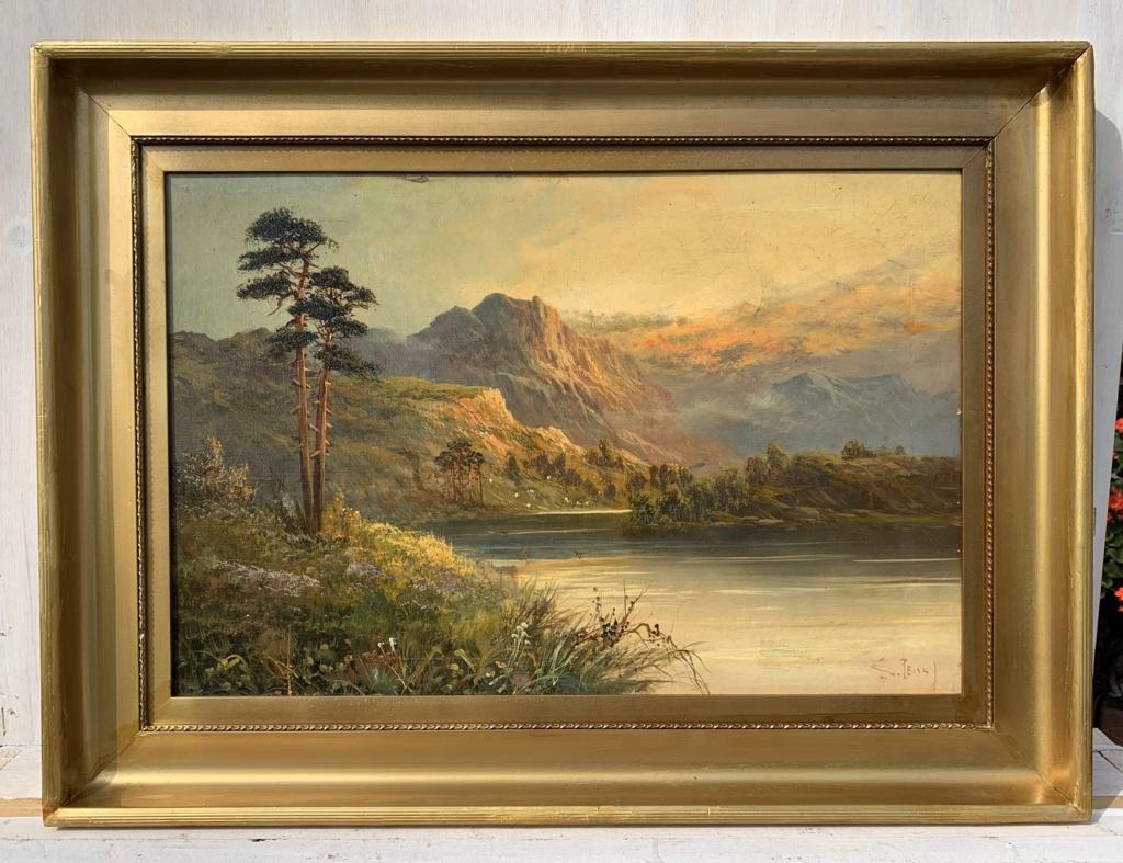 Landscape continental painter - Late 19th century painting - Mountain river view - Painting by Unknown