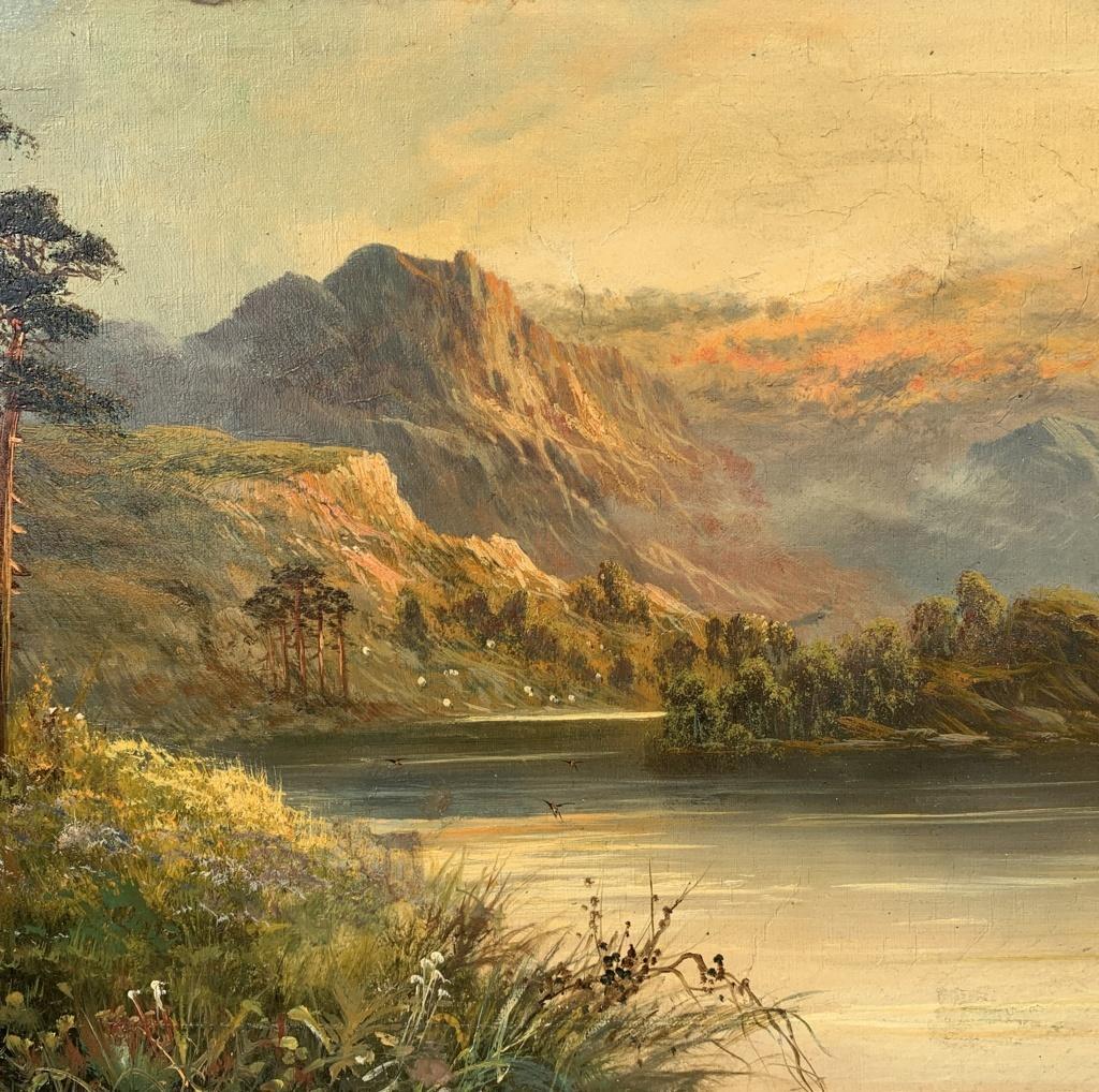 Kontinentale Landschaftsmaler - Malerei des späten 19. Jahrhunderts - Blick auf einen Gebirgsfluss (Naturalismus), Painting, von Unknown