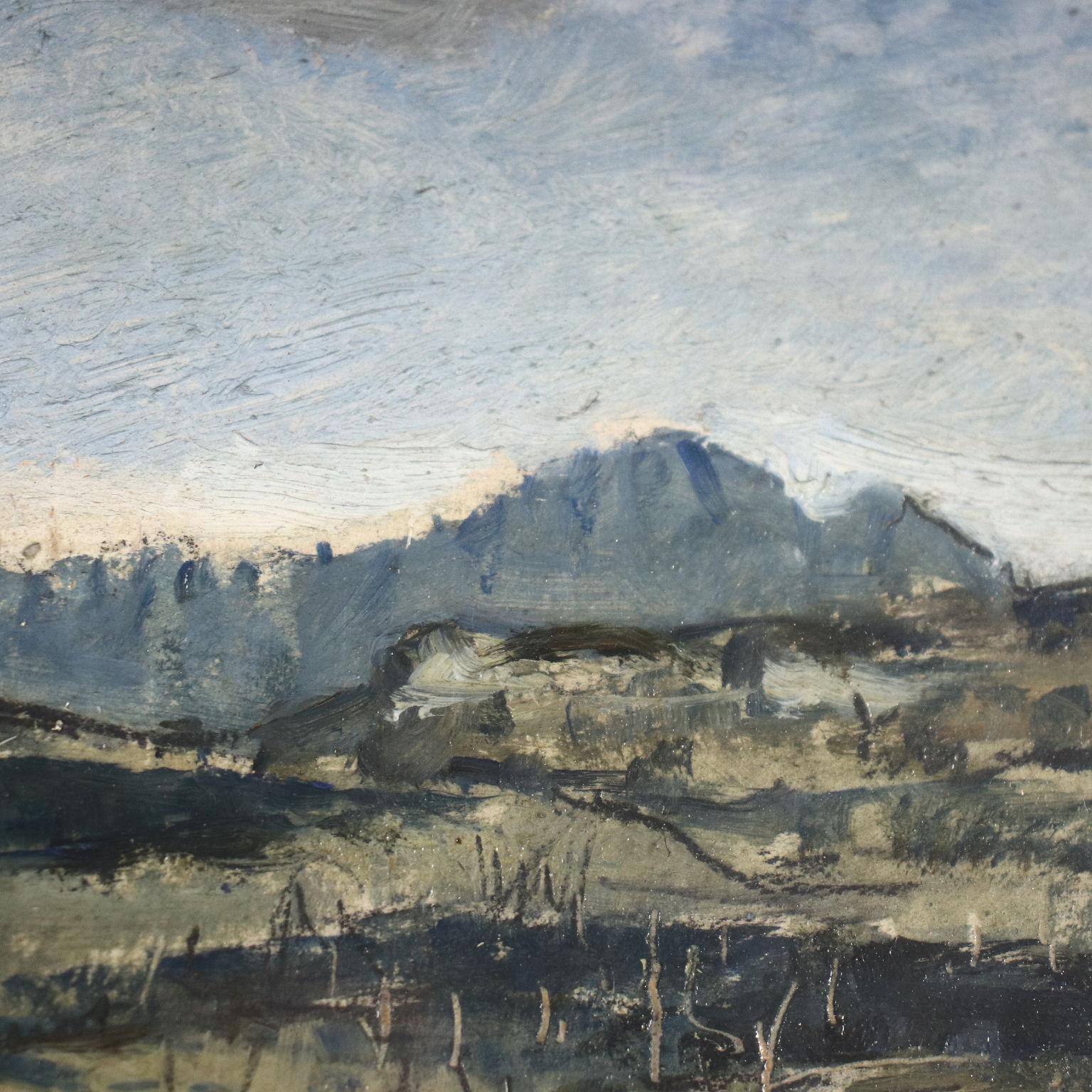 Landscape, Domenico de Bernardi, oil on canvas, 20th century - Other Art Style Painting by Unknown