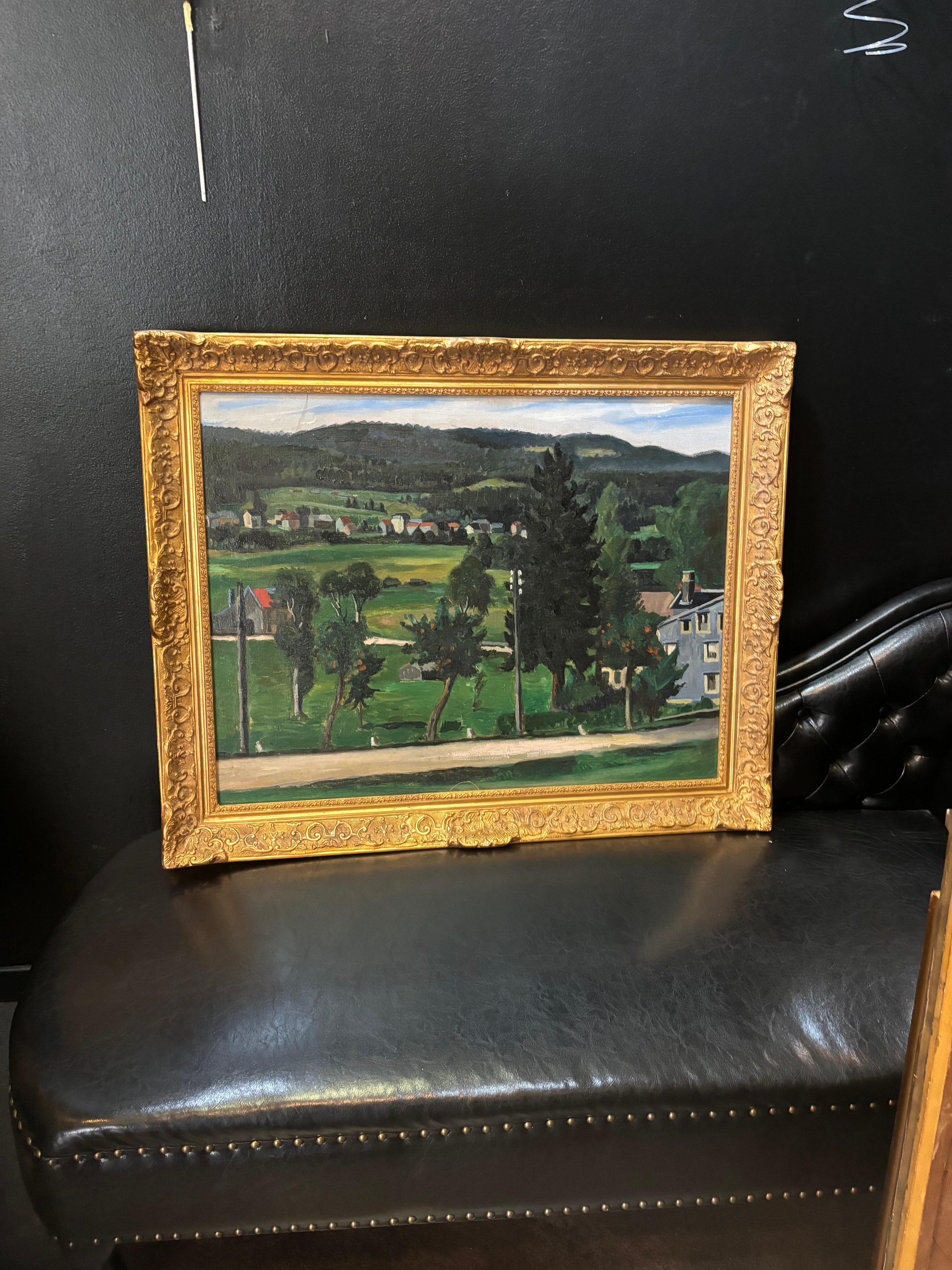 Paisaje sin firmar - Óleo sobre lienzo 60x78 cm en venta 2