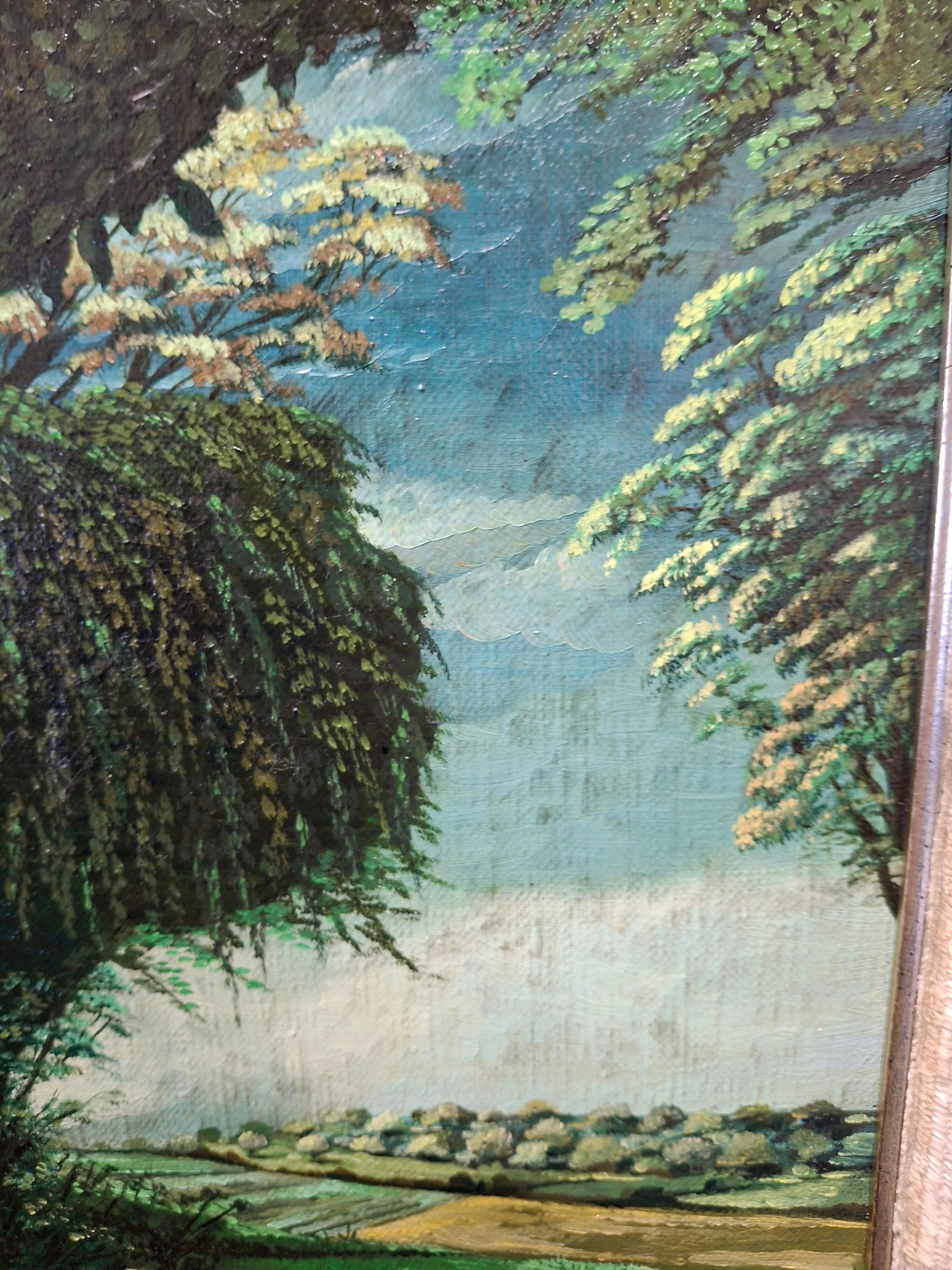 Landscape of Classical Sculptures Overlooking a Lush Country By Robert Franke For Sale 6