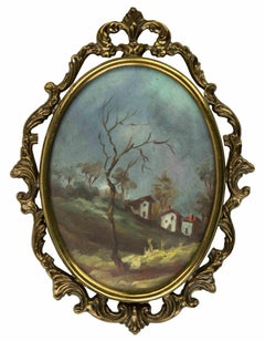 Antique Landscape - Oil on Board - Late 19th century