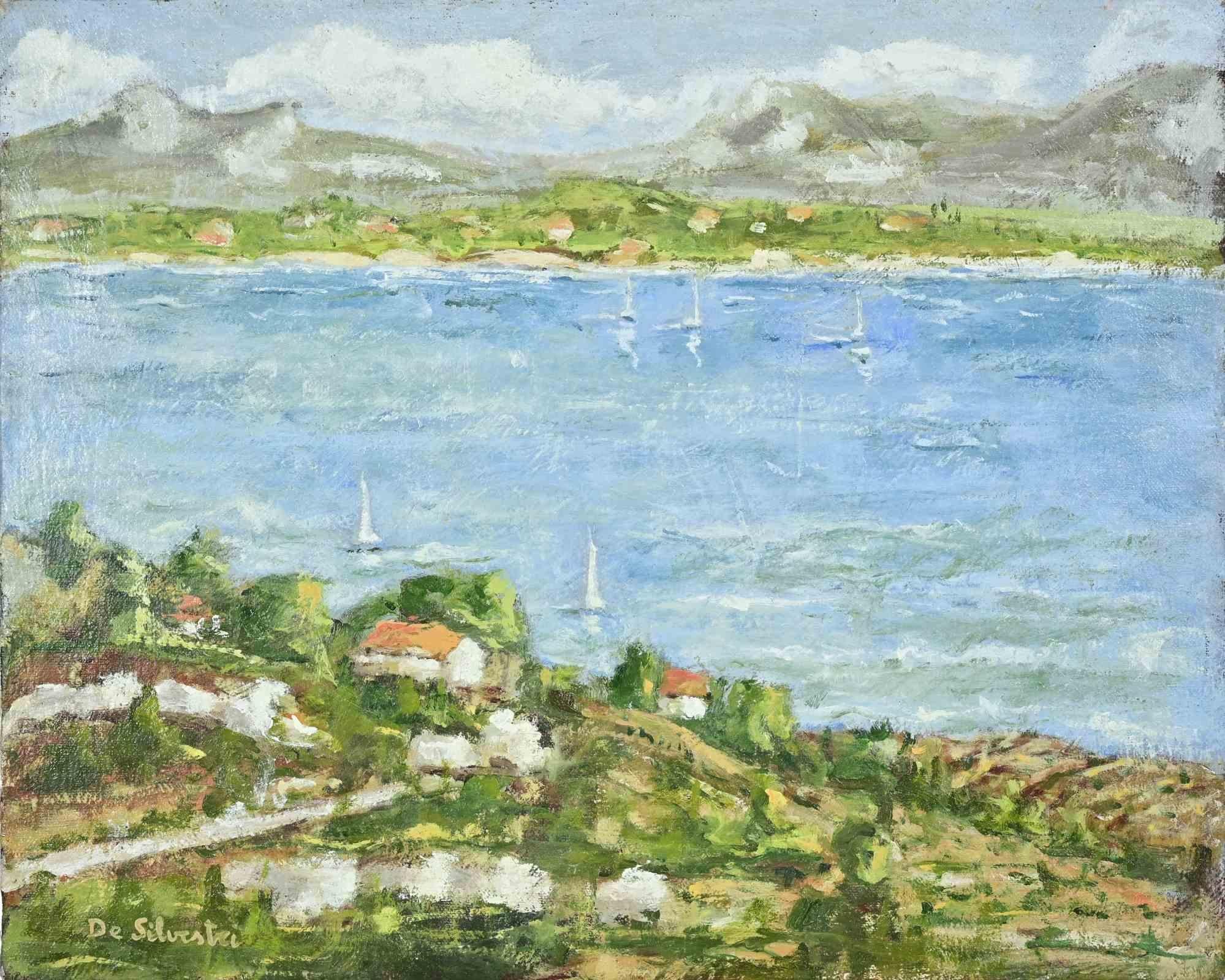 Landscape - Oil Paint - 1990s - Painting by Unknown