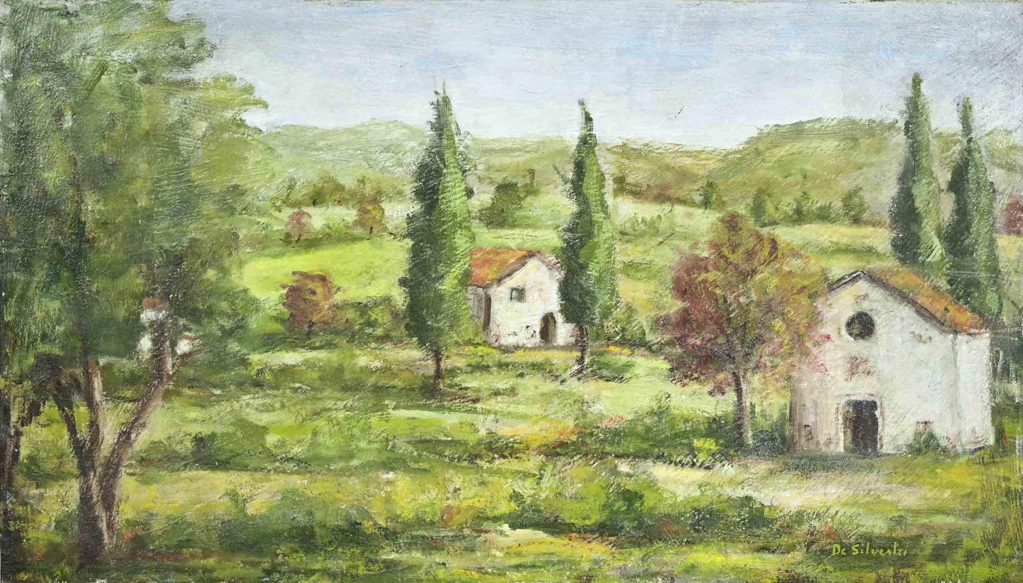 Landschaft - Ölgemälde - 1990er Jahre – Painting von Unknown