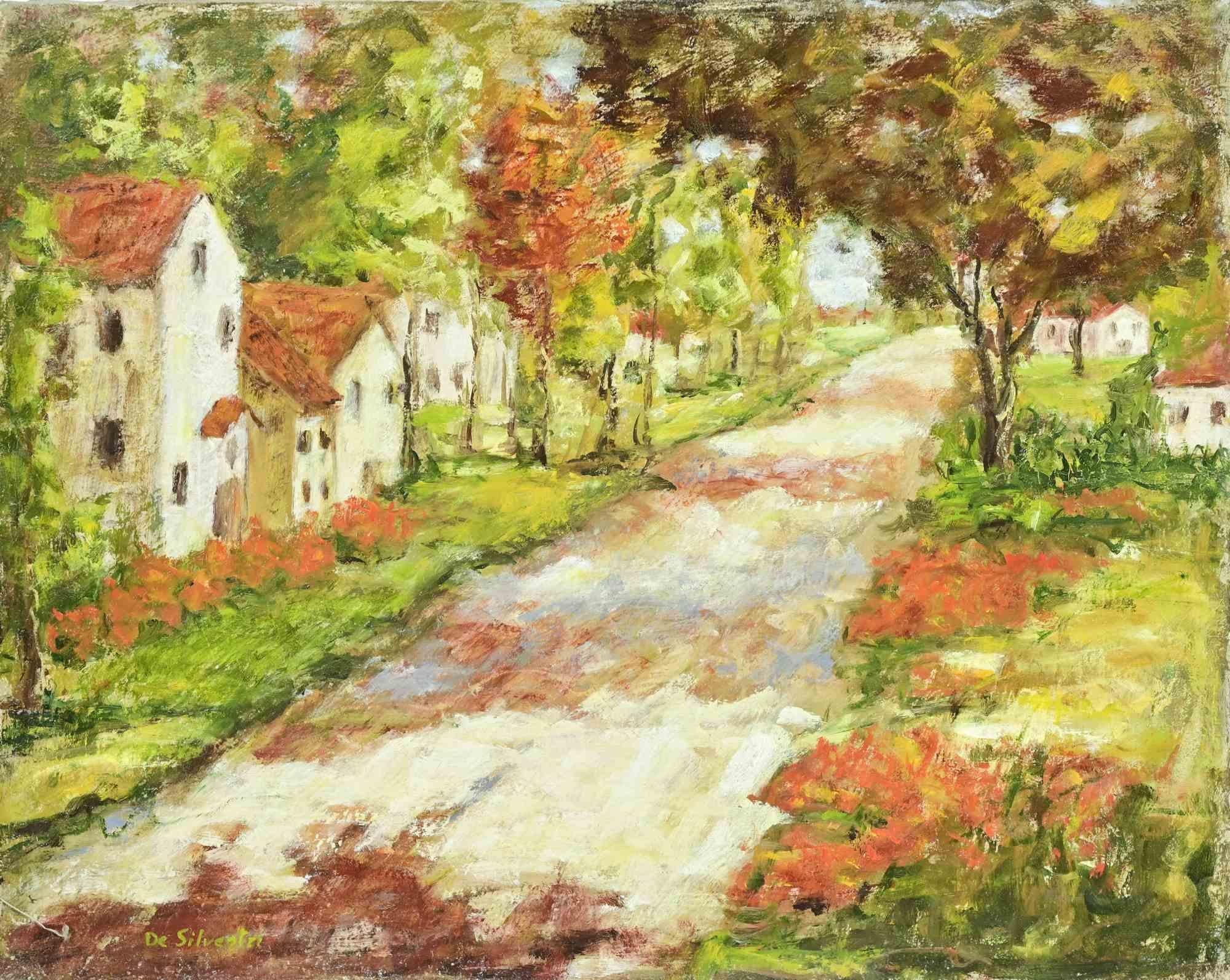 Landschaft - Ölgemälde - 1990er Jahre – Painting von Unknown