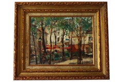 Landscape Oil Painting, Impressionist Artwork, Vintage Paris Wall Art