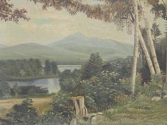 Landscape Oil Painting signed Doris Holt American Mid Century