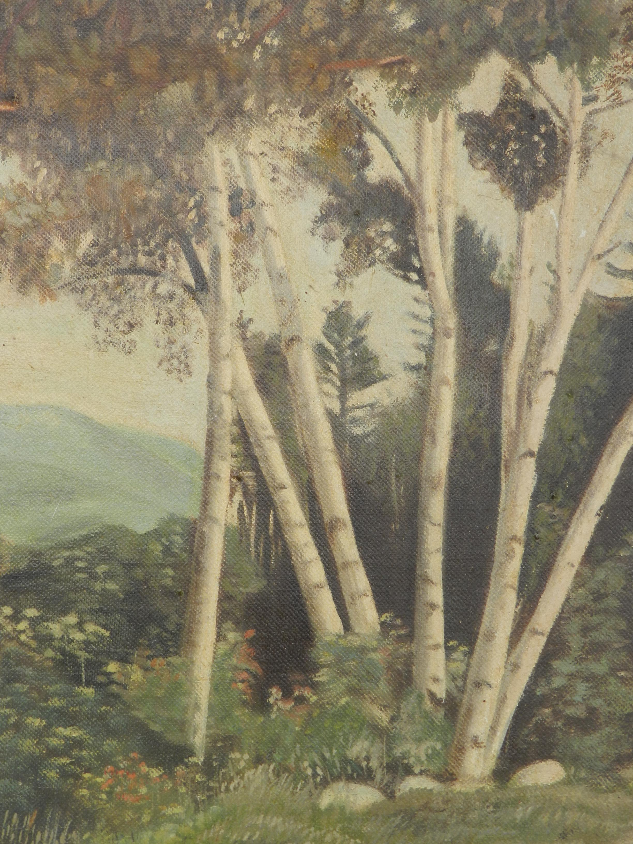 Landschaft Ölgemälde signiert Doris Holt Amerikaner Mitte des Jahrhunderts (Sonstige Kunststile), Painting, von Doris Holt Hauman