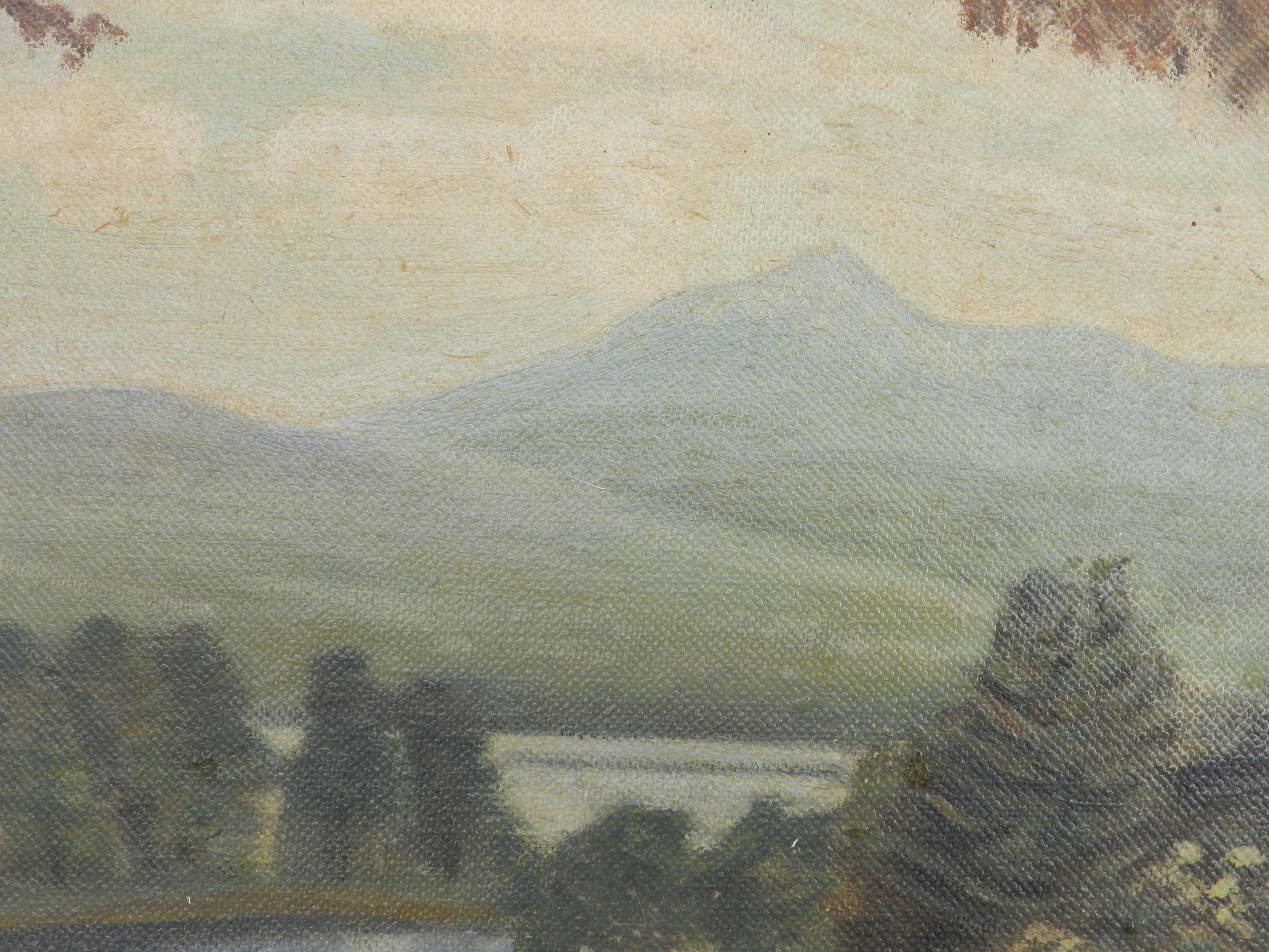 Landschaft Original Ölgemälde von Doris Holt (Hauman) 1898-1984
Amerikanisches frühes 20. Jahrhundert
Dies ist ein Werk von Doris Holt, die auch ihrem Mann George Hauman (gestorben 1961) bei der Gestaltung des Kinderbuchs
Kleine blaue Lokomotive