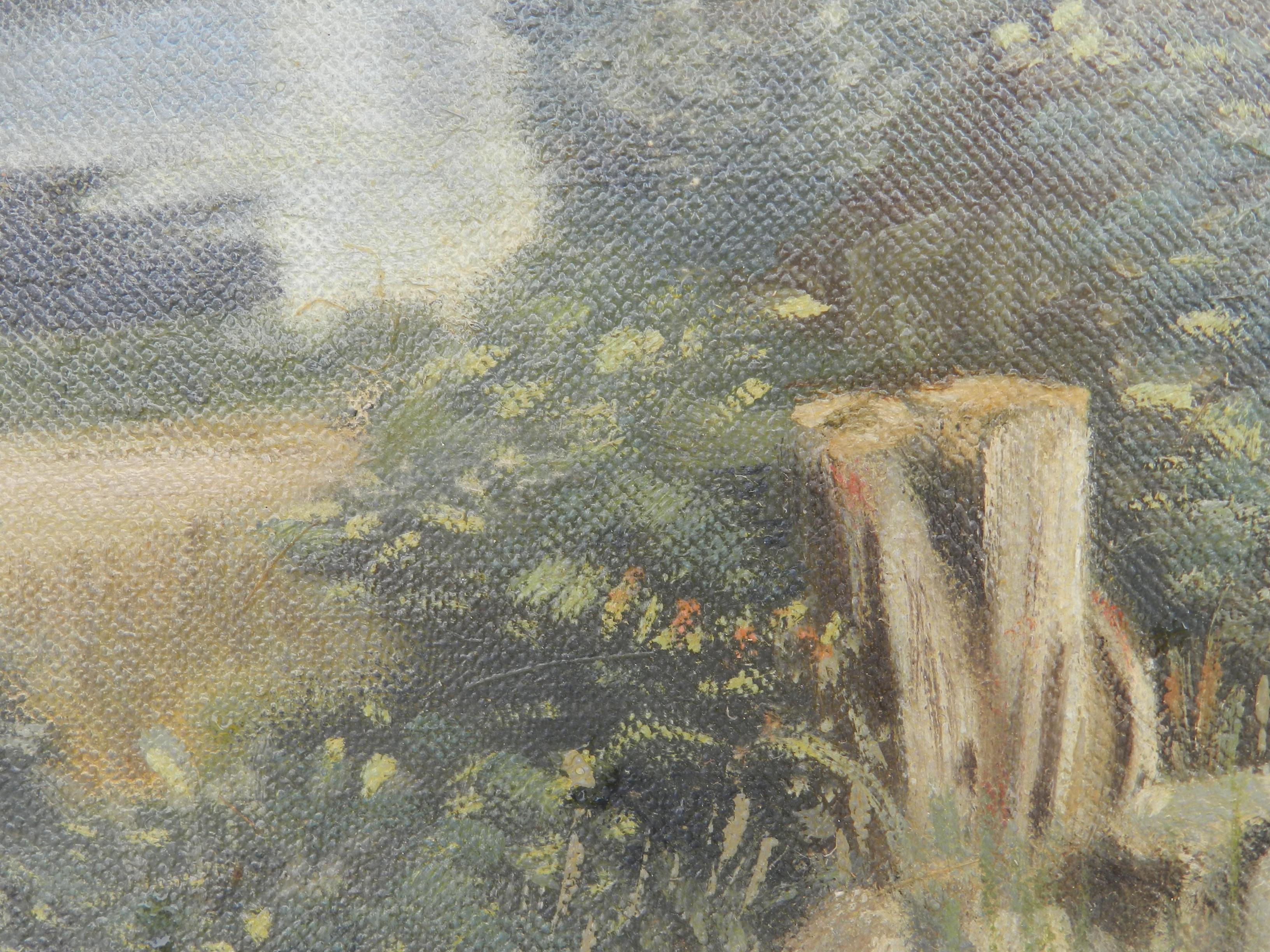 Landschaft Ölgemälde signiert Doris Holt Amerikaner Mitte des Jahrhunderts im Angebot 1