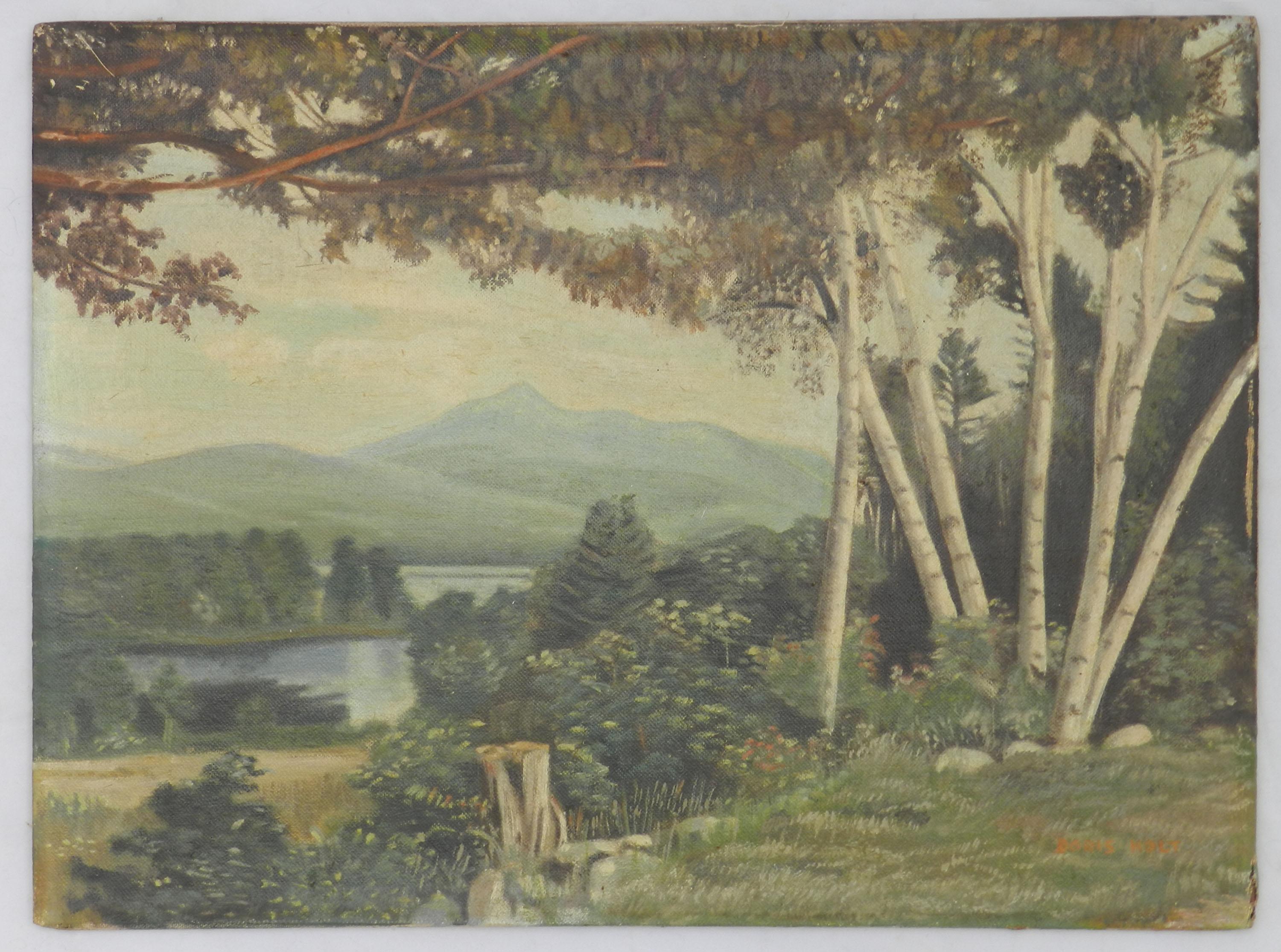 Landschaft Ölgemälde signiert Doris Holt Amerikaner Mitte des Jahrhunderts im Angebot 2