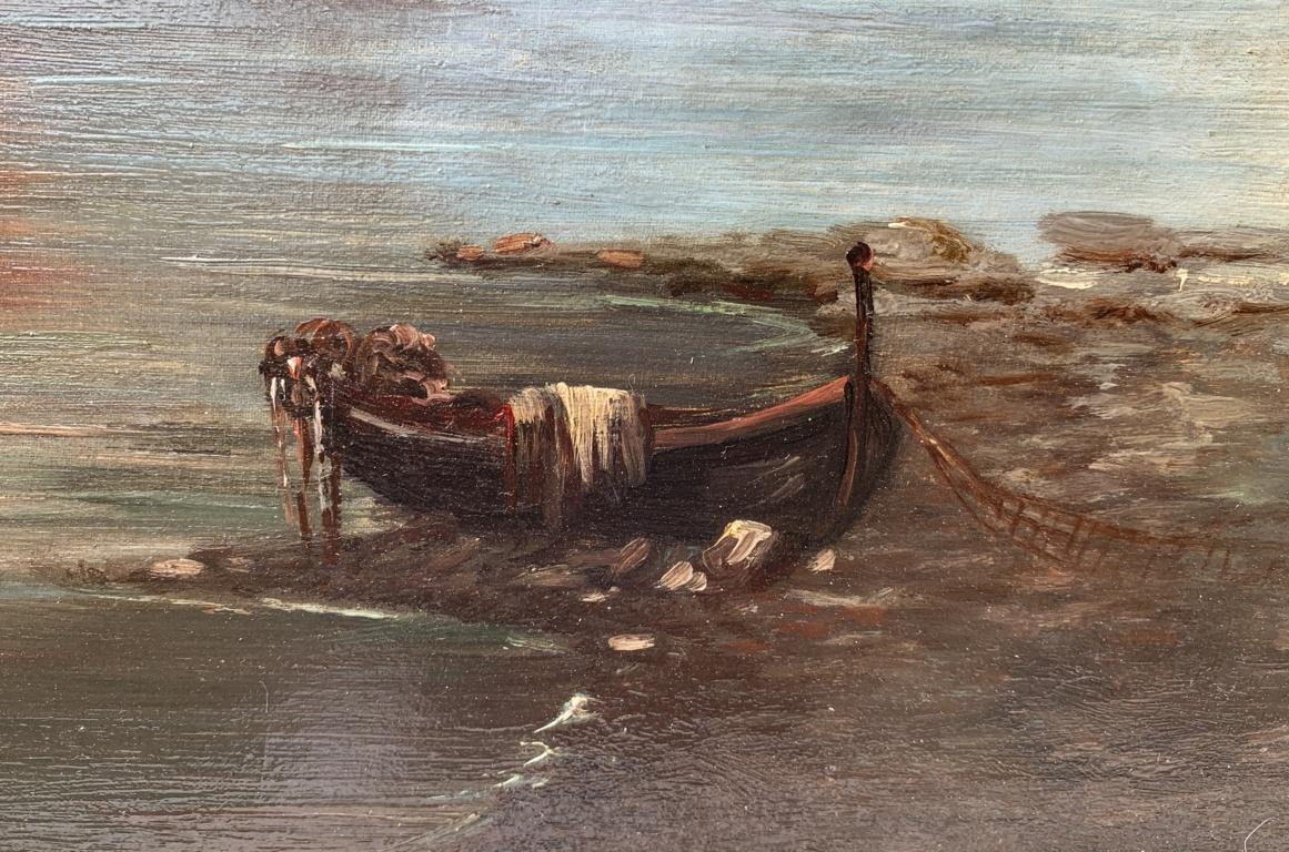 Vedutist Naples painter - 19th century painting - Vesuvius Gulf - Oil on canvas  For Sale 3