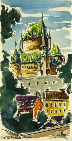 Landscape Watercolor -  Le Château Frontenac - Quebec