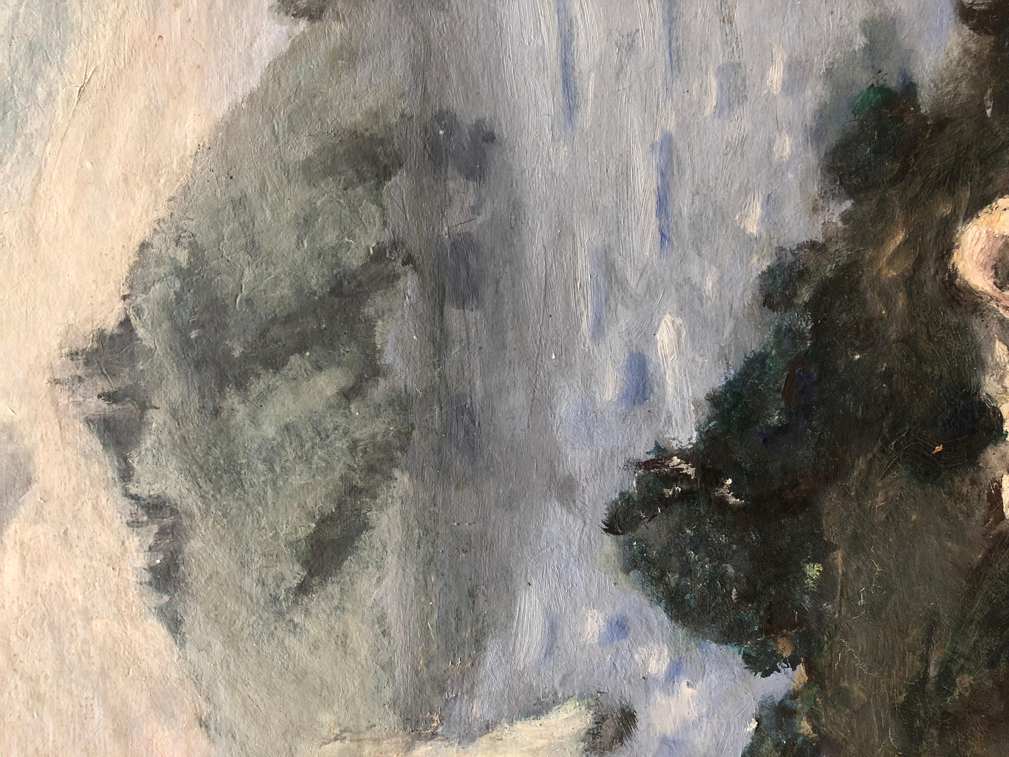 Landscape with a naked woman with a towel For Sale 2