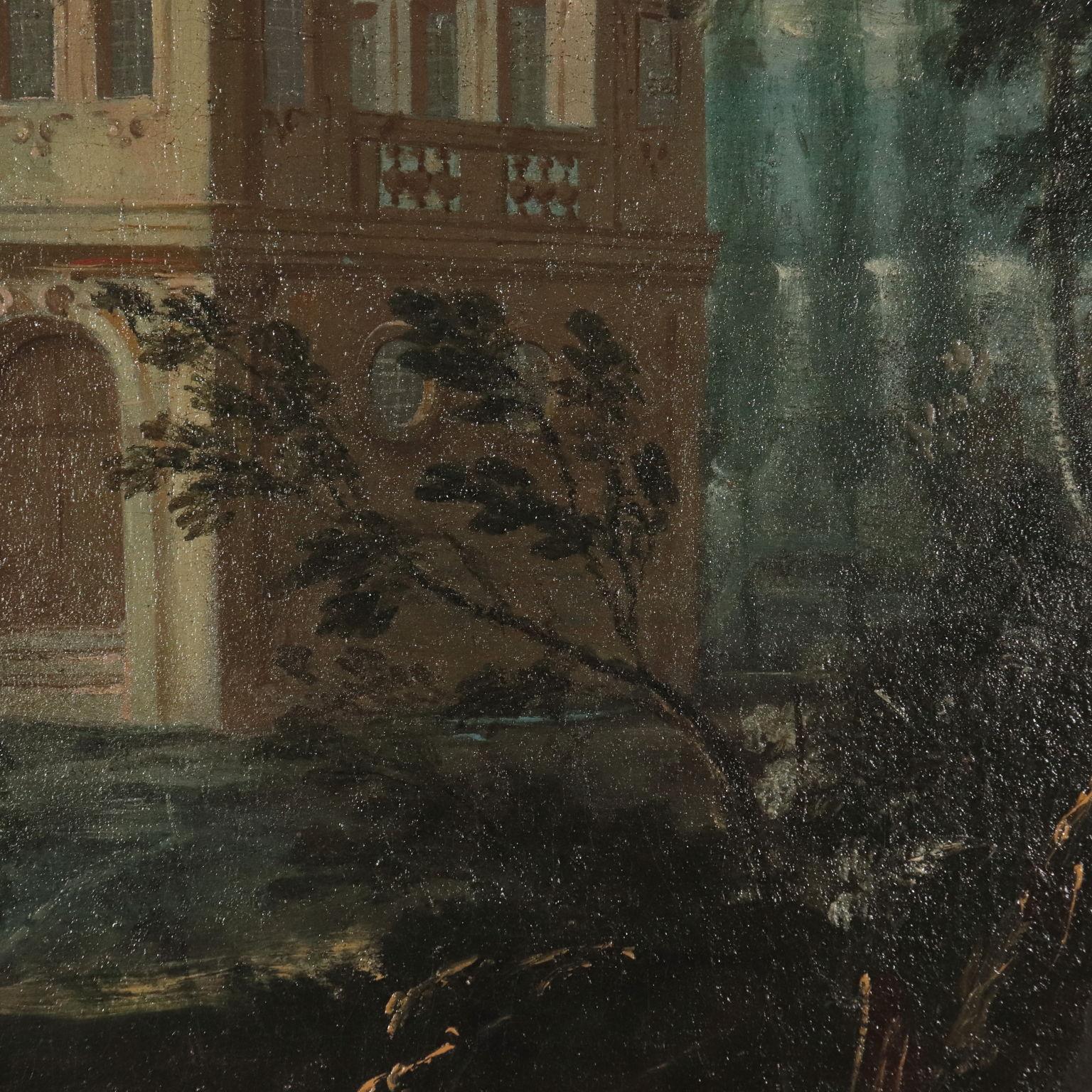 Landscape with Architecture and Figure, 18th Century. Allegory of Life in a Vill 2