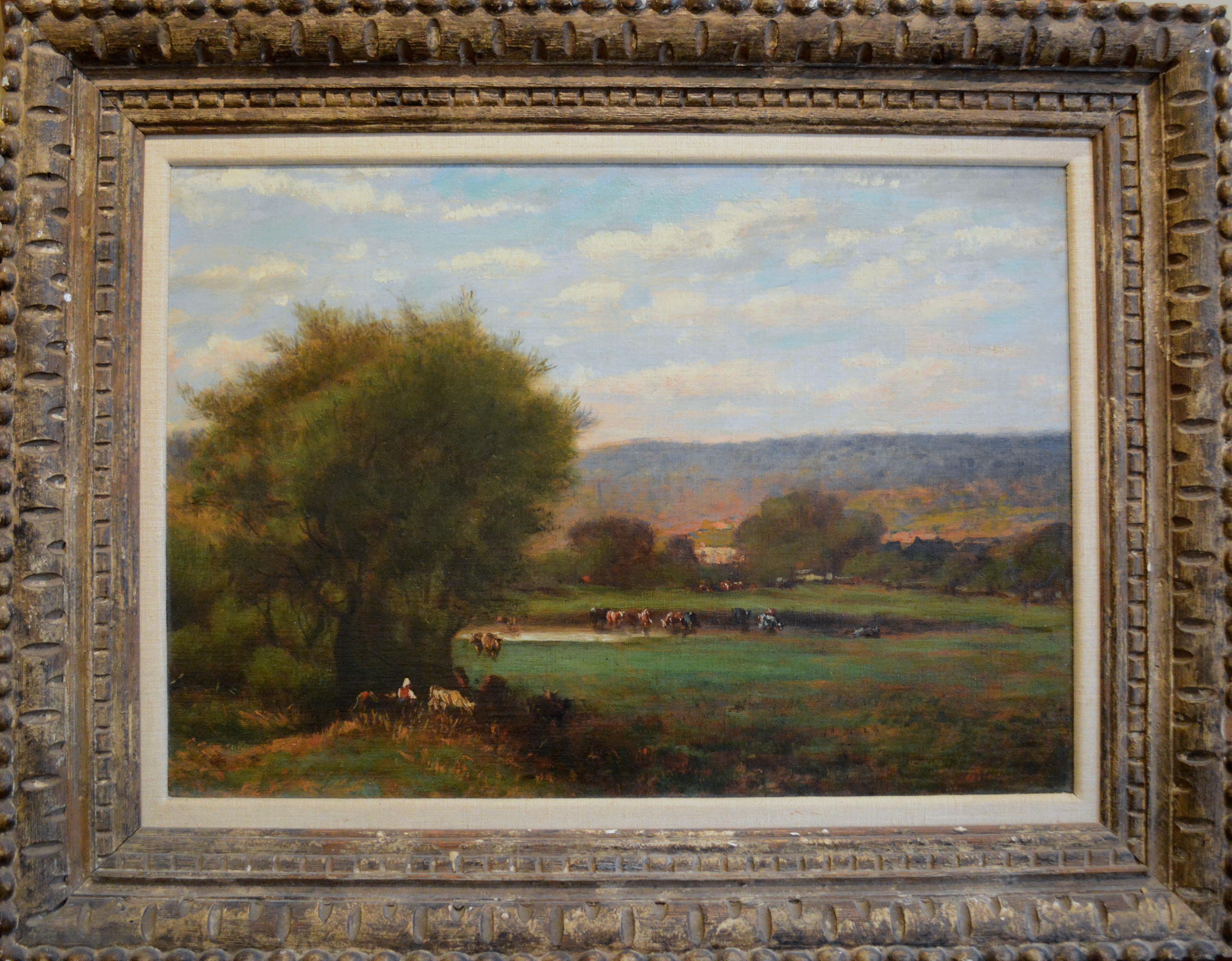 Unknown Landscape Painting - Landscape with Cows